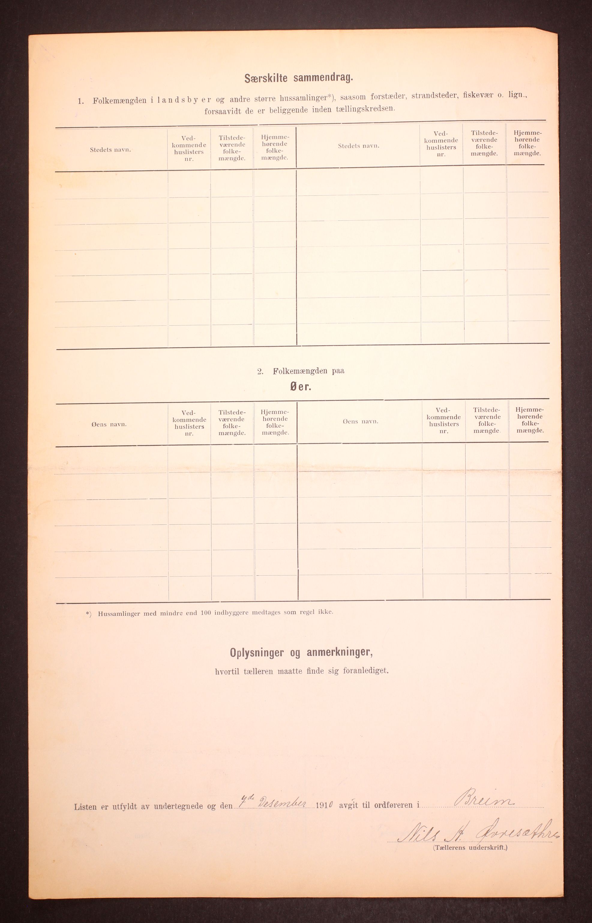 RA, 1910 census for Breim, 1910, p. 8