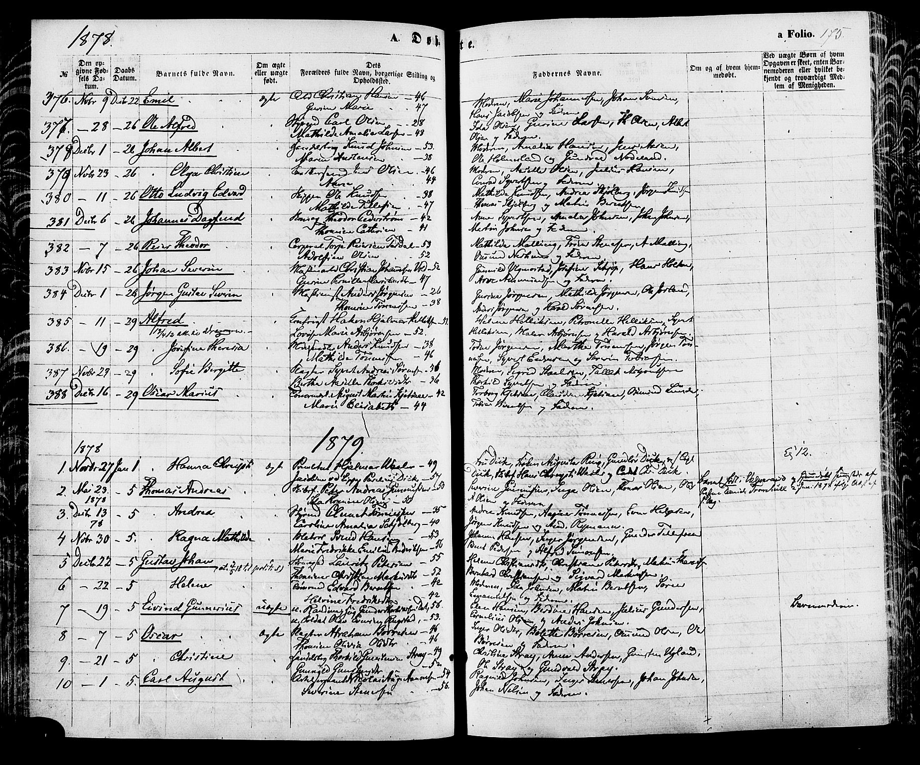 Kristiansand domprosti, SAK/1112-0006/F/Fa/L0015: Parish register (official) no. A 15, 1867-1880, p. 175