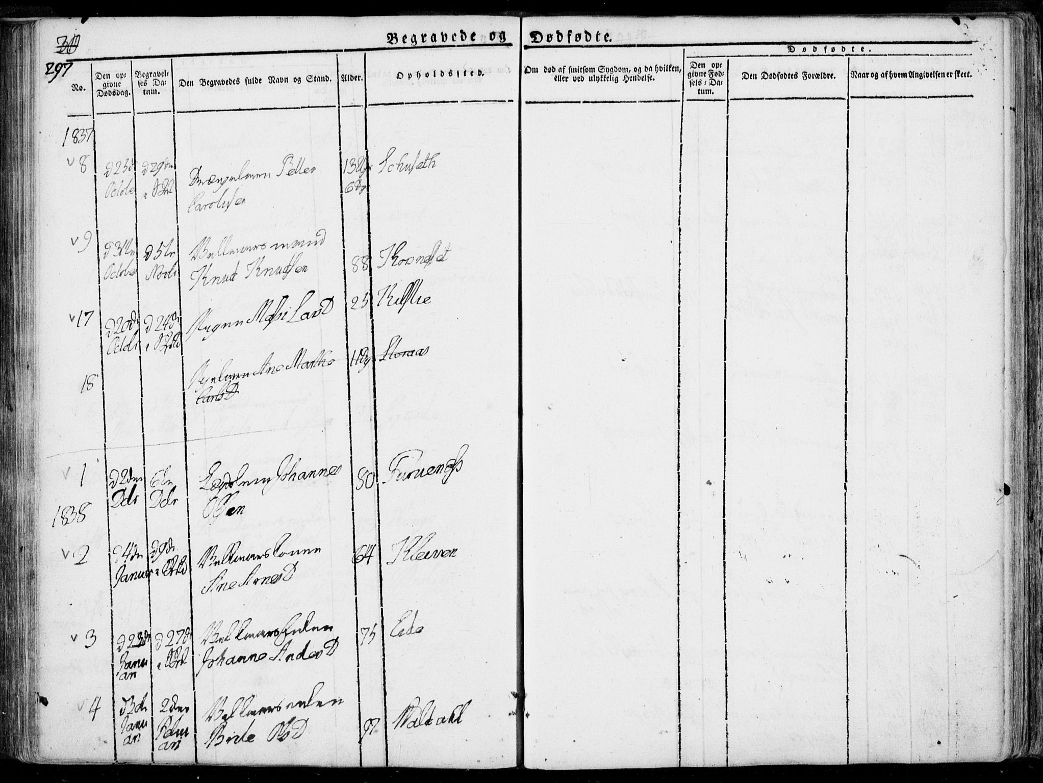 Ministerialprotokoller, klokkerbøker og fødselsregistre - Møre og Romsdal, SAT/A-1454/519/L0248: Parish register (official) no. 519A07, 1829-1860, p. 297