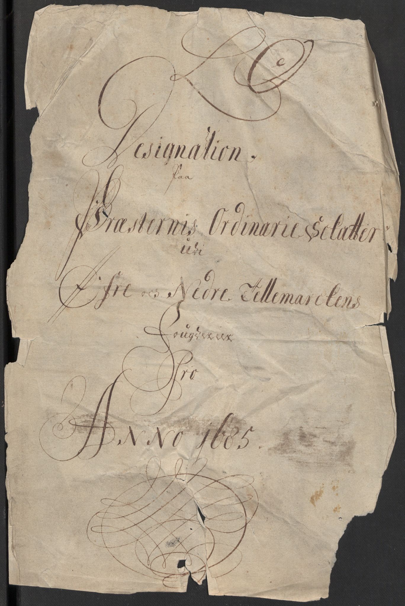 Rentekammeret inntil 1814, Reviderte regnskaper, Fogderegnskap, RA/EA-4092/R35/L2082: Fogderegnskap Øvre og Nedre Telemark, 1685, p. 385