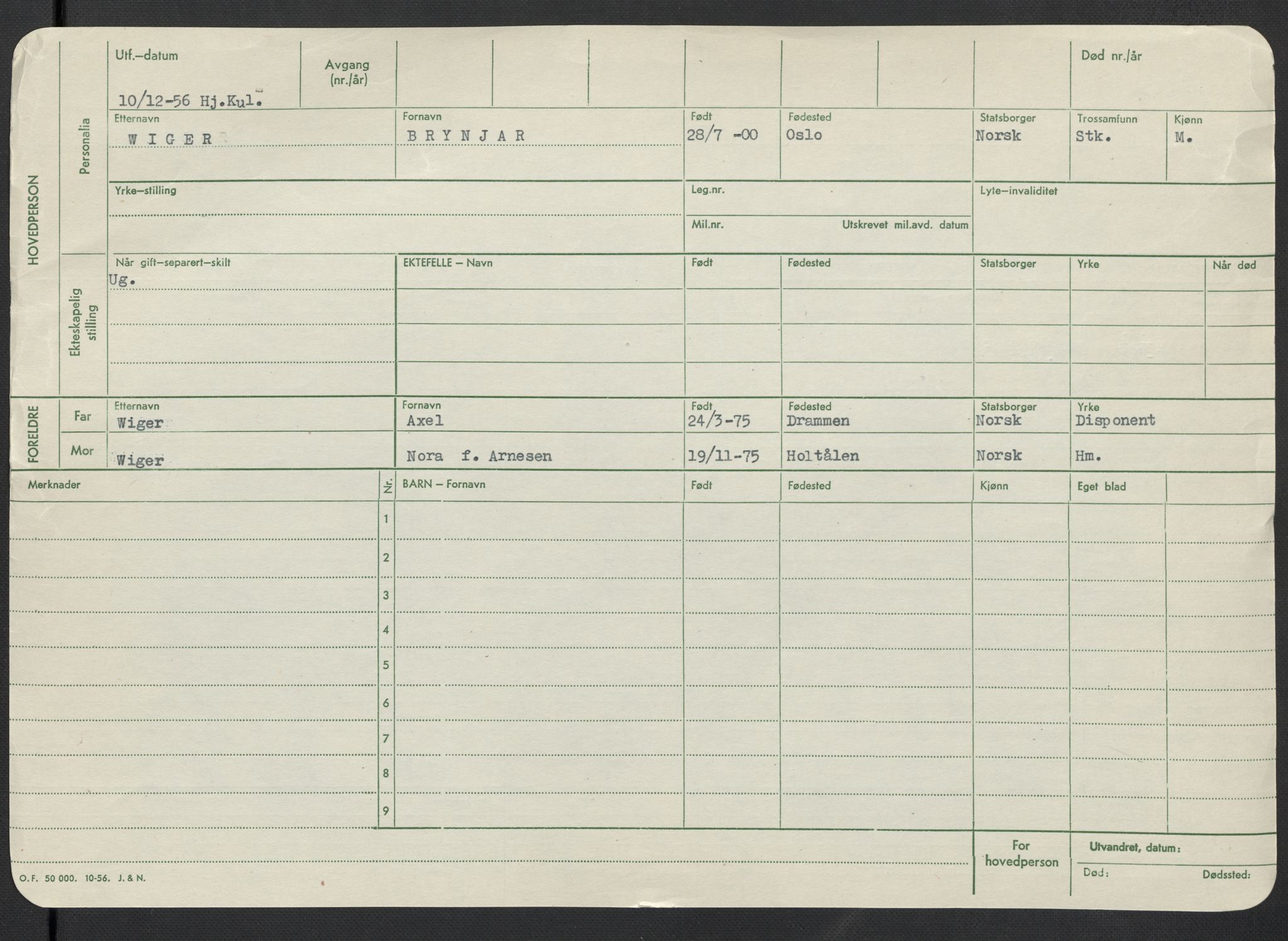 Oslo folkeregister, Registerkort, AV/SAO-A-11715/F/Fa/Fac/L0011: Menn, 1906-1914, p. 829b