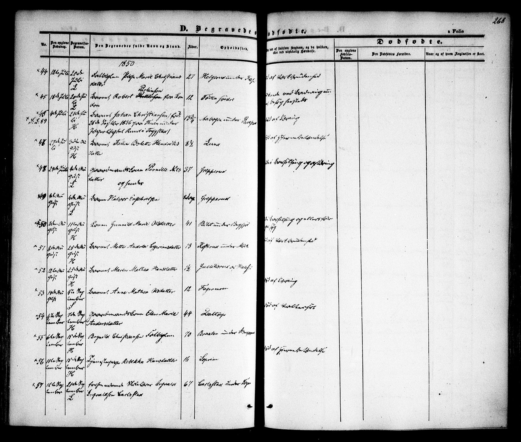 Høland prestekontor Kirkebøker, AV/SAO-A-10346a/F/Fa/L0009: Parish register (official) no. I 9, 1846-1853, p. 268