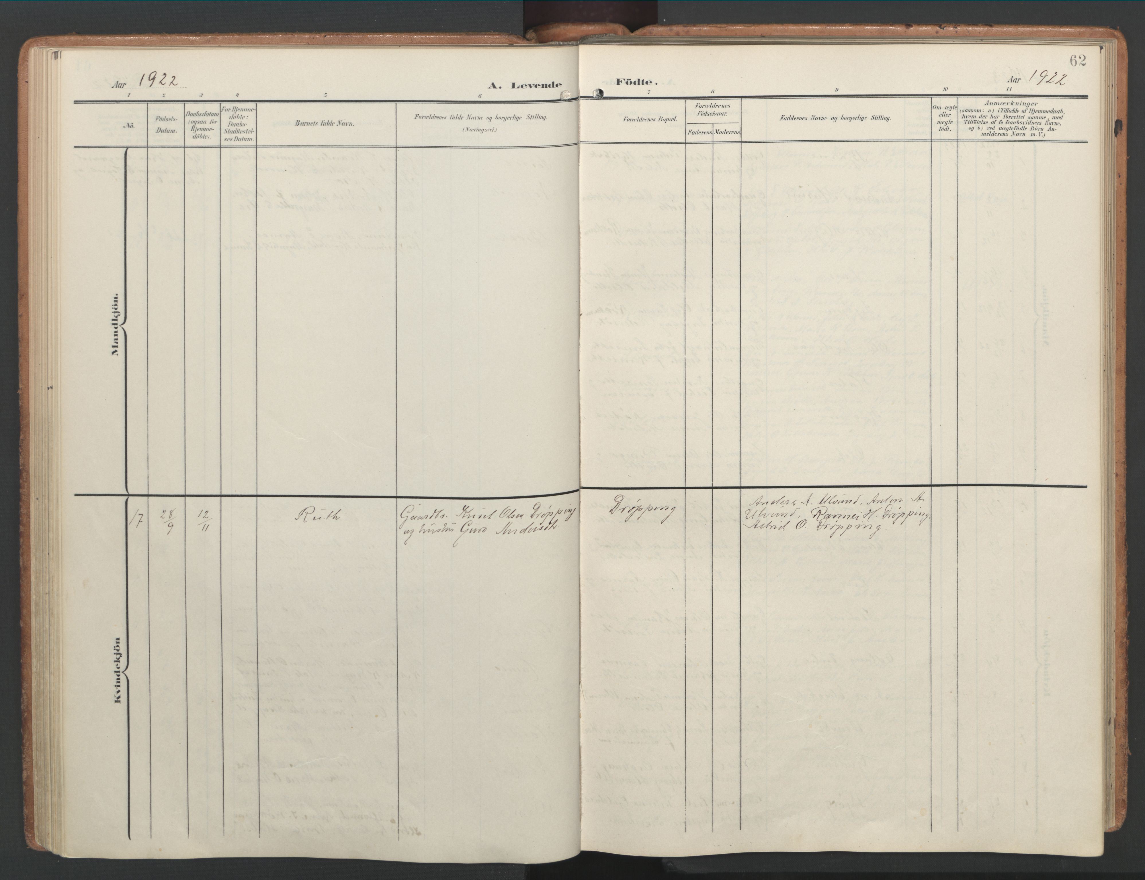 Ministerialprotokoller, klokkerbøker og fødselsregistre - Møre og Romsdal, AV/SAT-A-1454/592/L1030: Parish register (official) no. 592A08, 1901-1925, p. 62