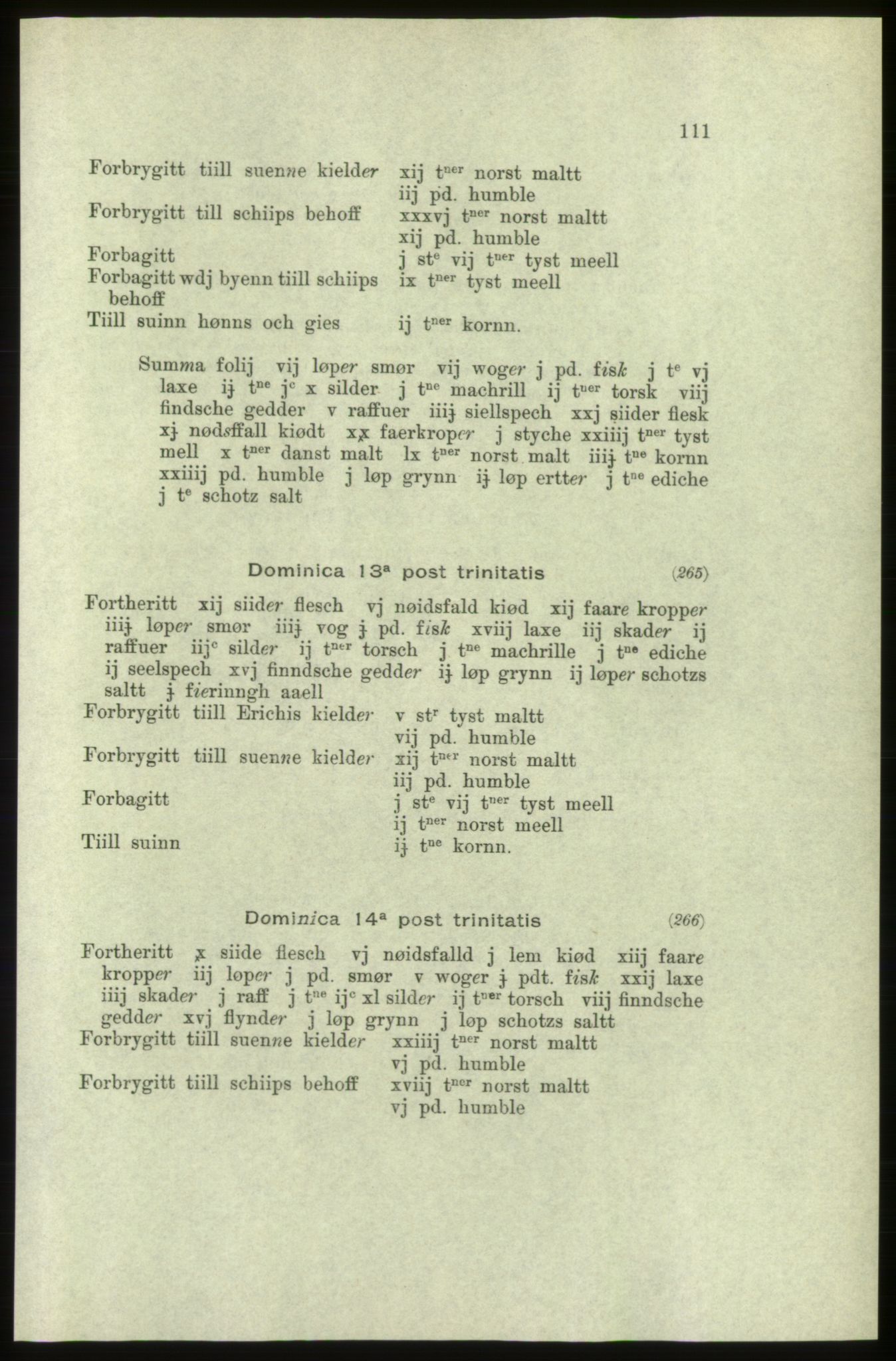 Publikasjoner utgitt av Arkivverket, PUBL/PUBL-001/C/0005: Bind 5: Rekneskap for Bergenhus len 1566-1567: B. Utgift C. Dei nordlandske lena og Finnmark D. Ekstrakt, 1566-1567, p. 111