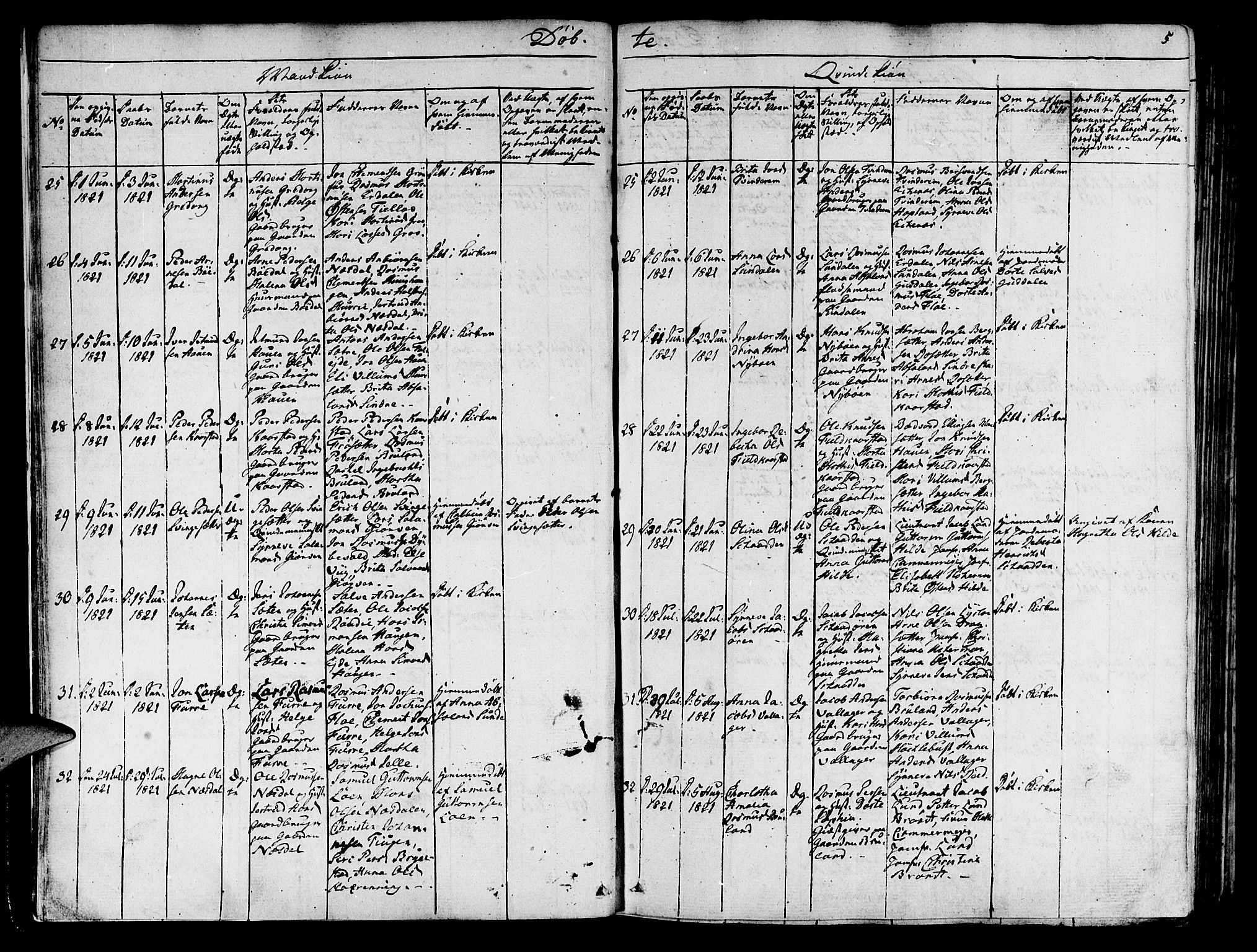 Innvik sokneprestembete, AV/SAB-A-80501: Parish register (official) no. A 3, 1820-1832, p. 5