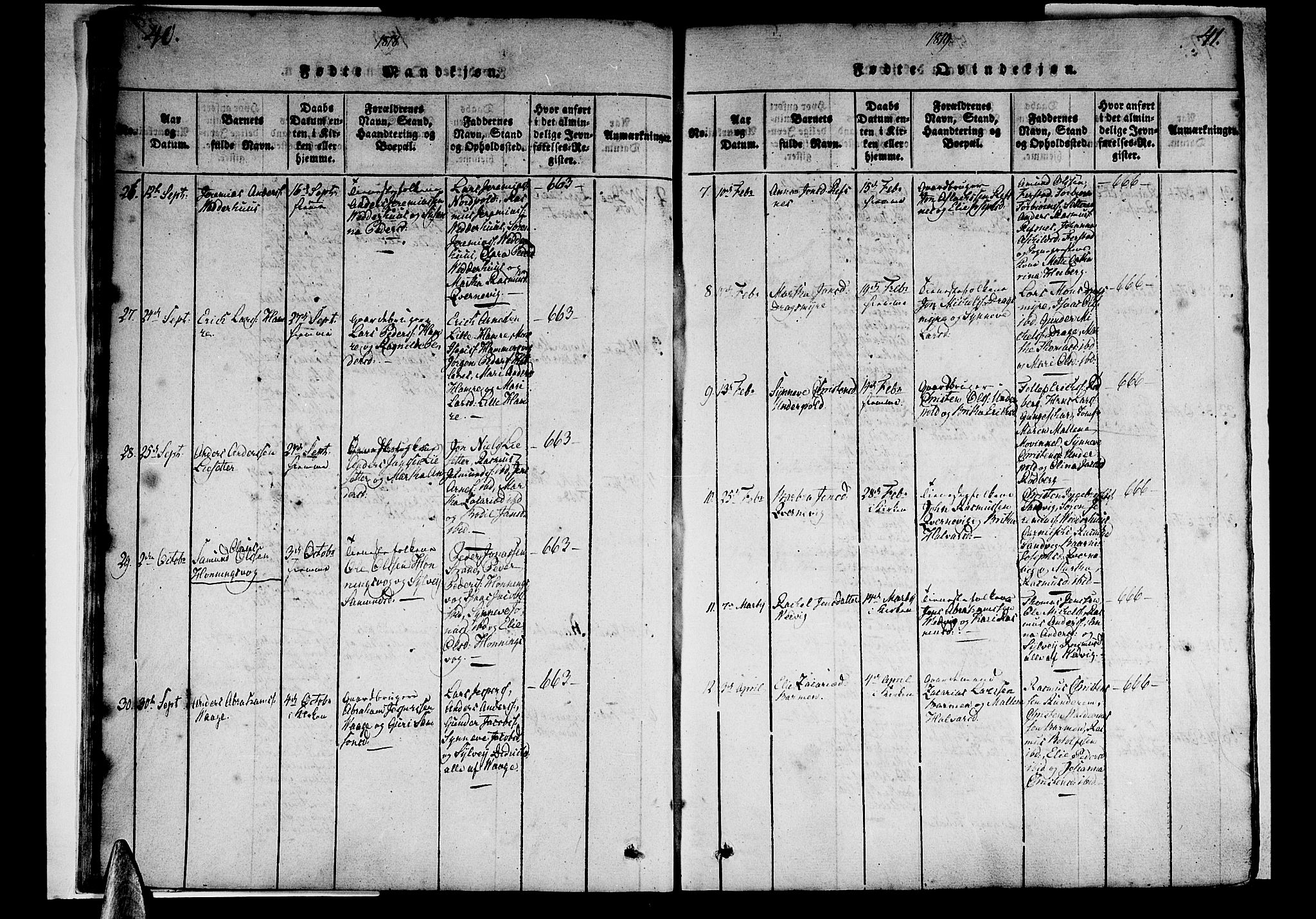 Selje sokneprestembete, SAB/A-99938/H/Ha/Haa/Haaa: Parish register (official) no. A 8, 1816-1828, p. 40-41