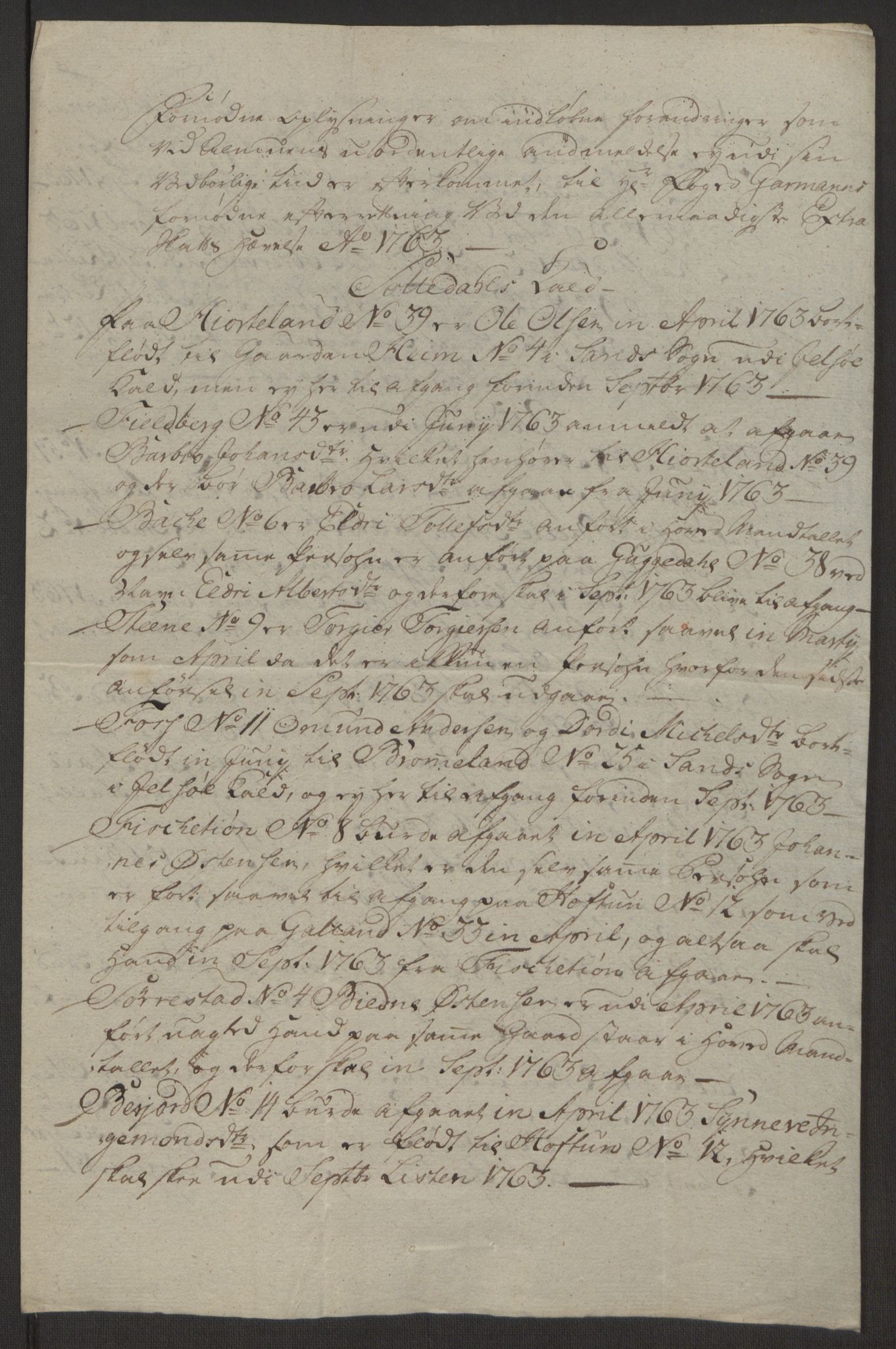 Rentekammeret inntil 1814, Reviderte regnskaper, Hovedkasseregnskaper, AV/RA-EA-4065/Rf/L0072b: Ekstraskatteregnskap, 1762, p. 173
