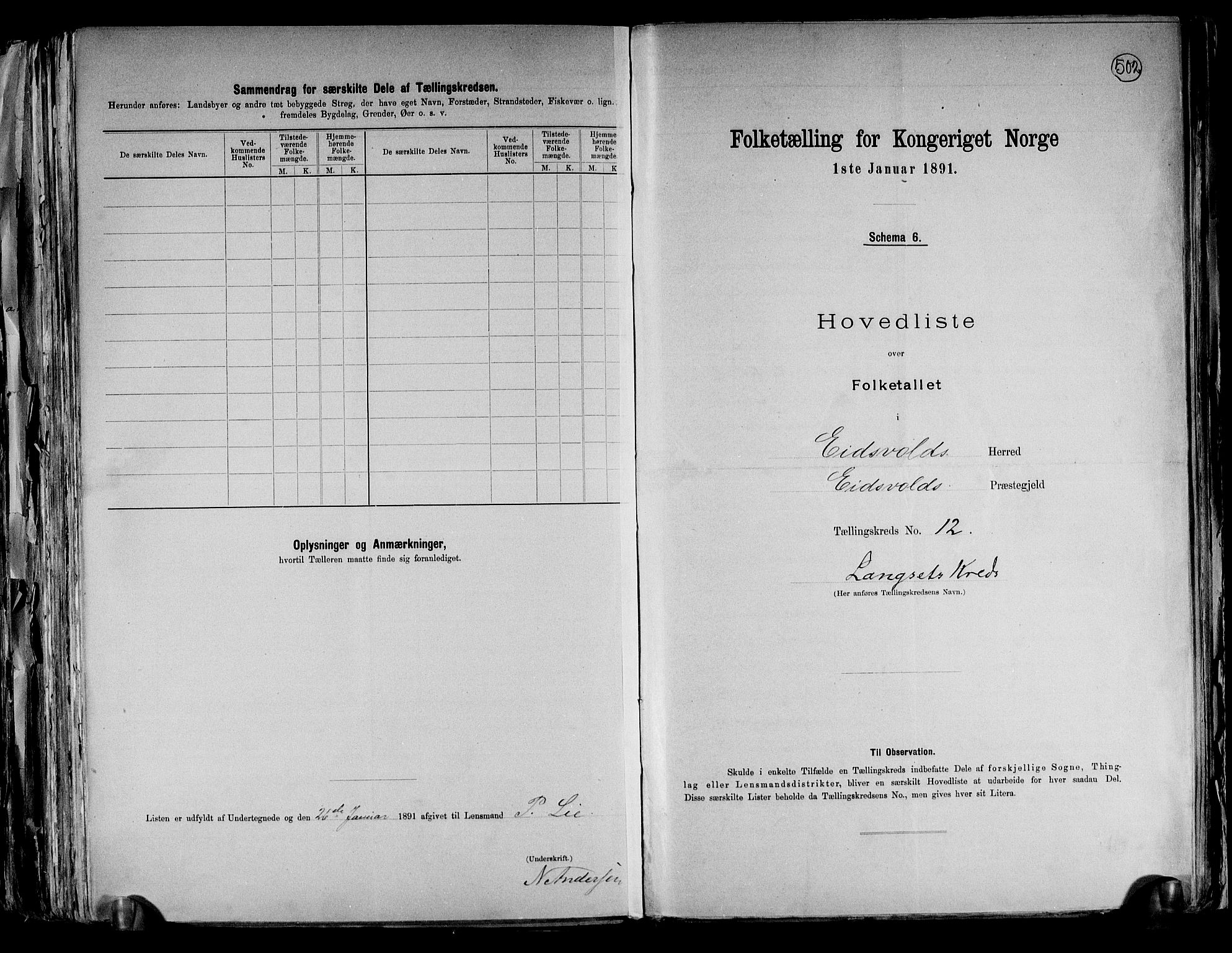 RA, 1891 census for 0237 Eidsvoll, 1891, p. 39