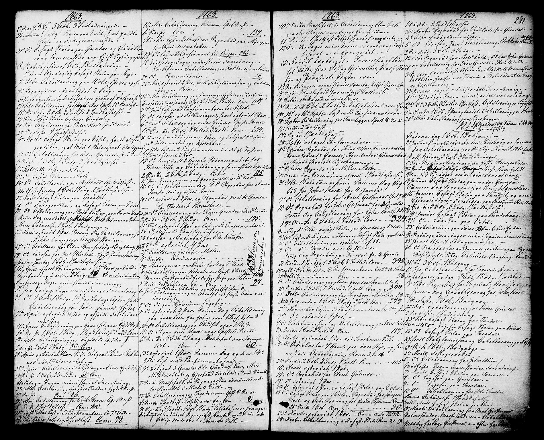 Ministerialprotokoller, klokkerbøker og fødselsregistre - Sør-Trøndelag, SAT/A-1456/674/L0870: Parish register (official) no. 674A02, 1861-1879, p. 281