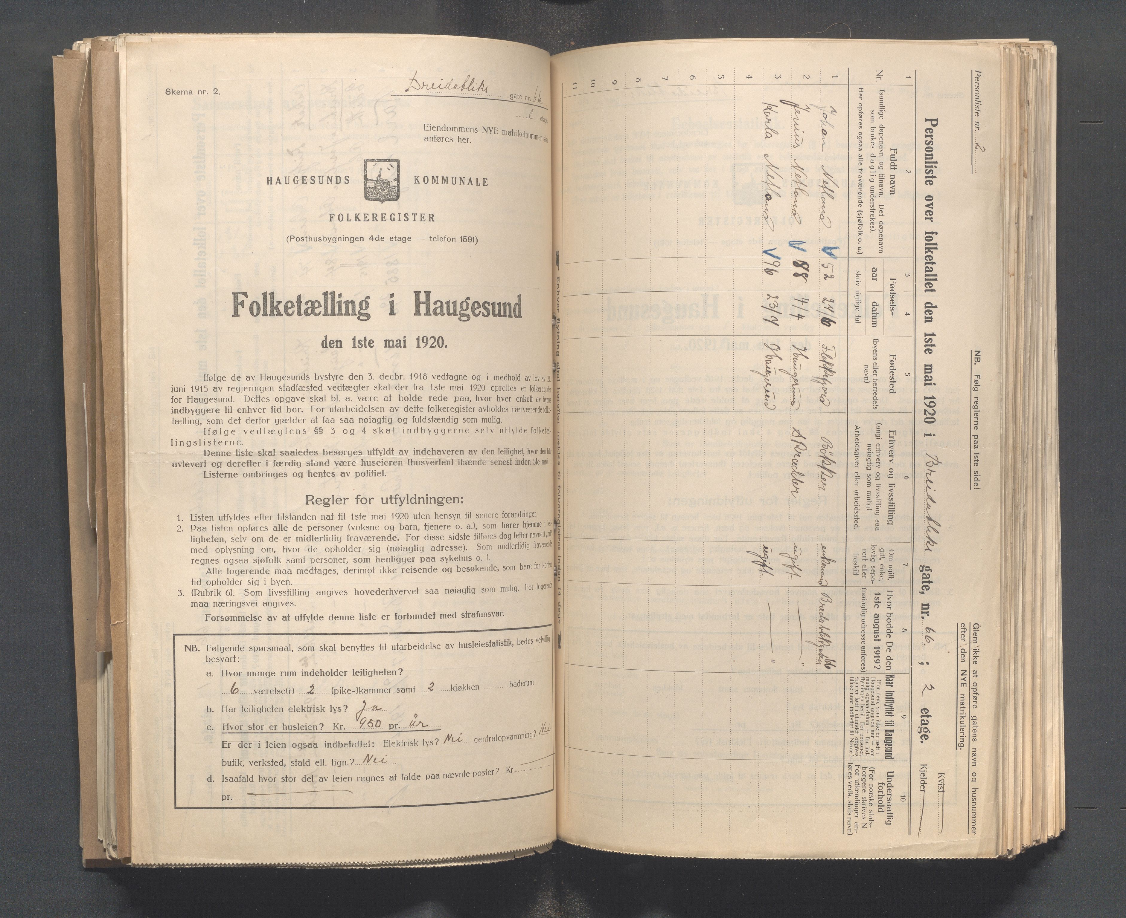 IKAR, Local census 1.5.1920 for Haugesund, 1920, p. 209