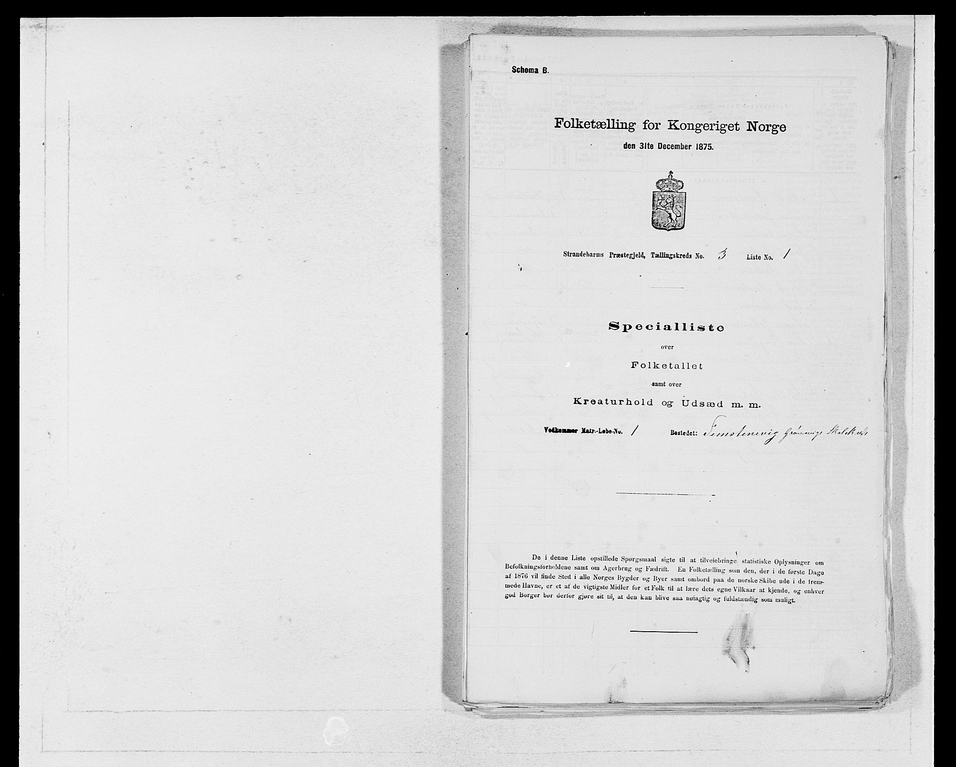 SAB, 1875 census for 1226P Strandebarm, 1875, p. 323