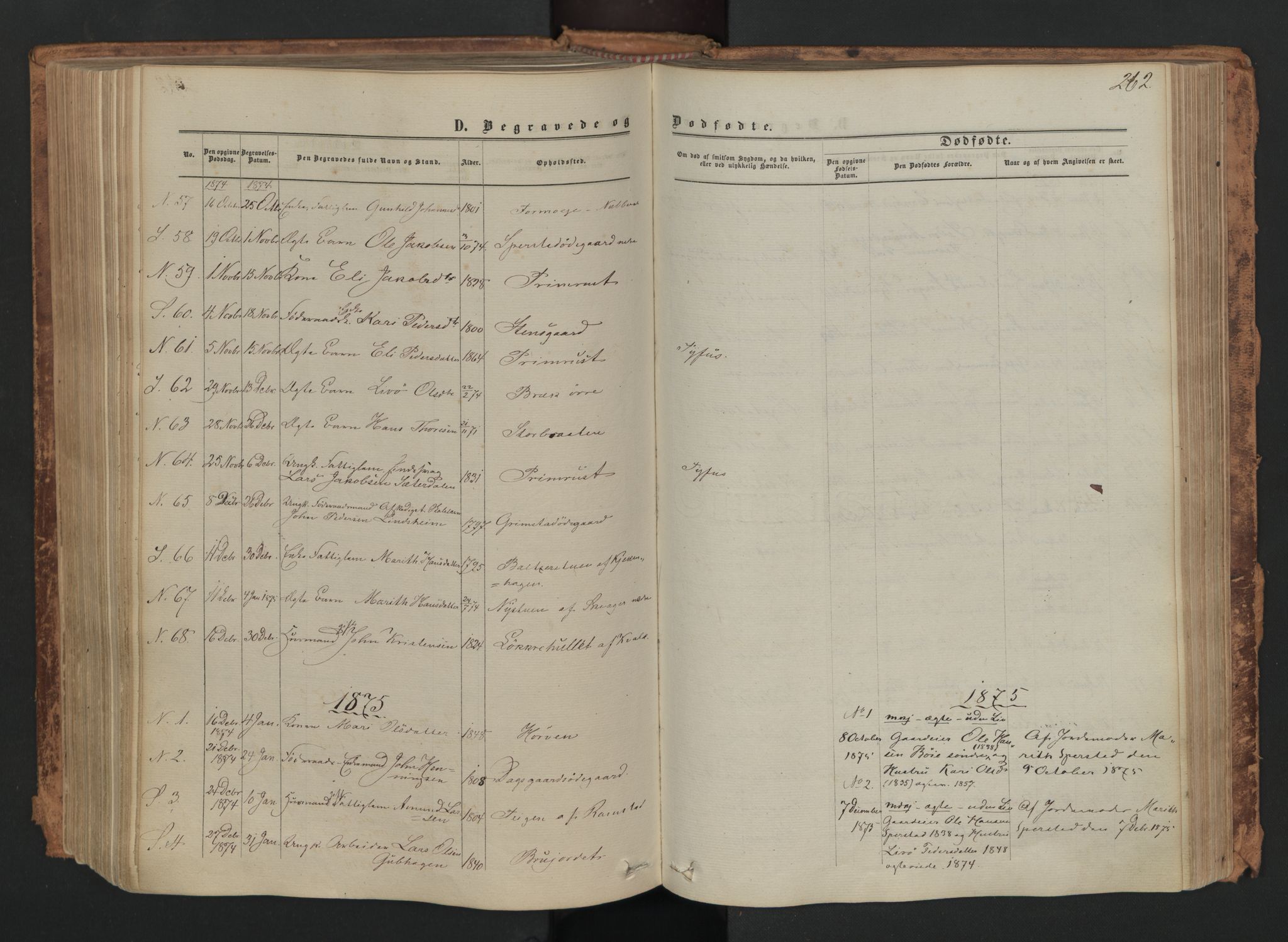 Skjåk prestekontor, SAH/PREST-072/H/Ha/Haa/L0001: Parish register (official) no. 1, 1863-1879, p. 262
