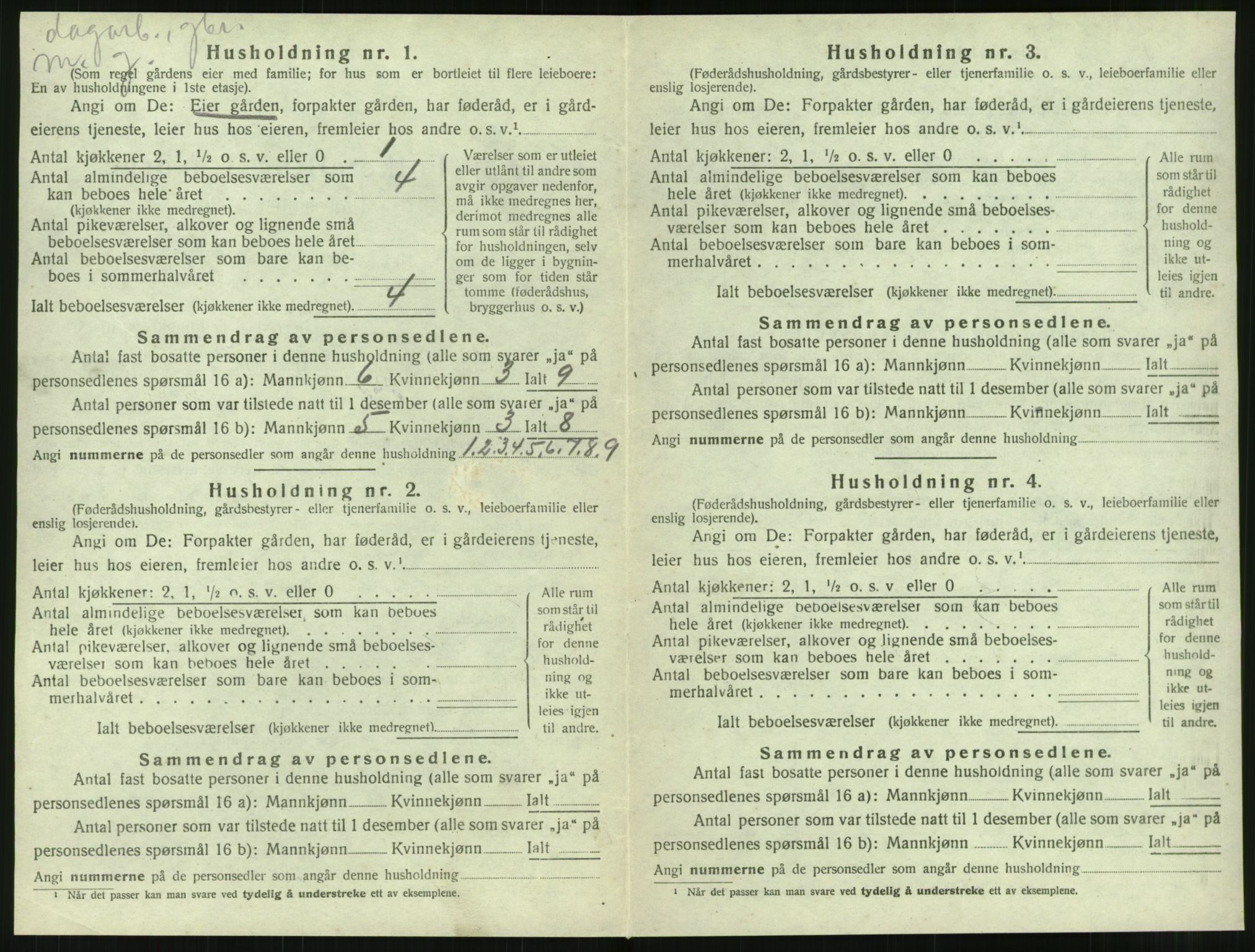 SAT, 1920 census for Vevelstad, 1920, p. 261