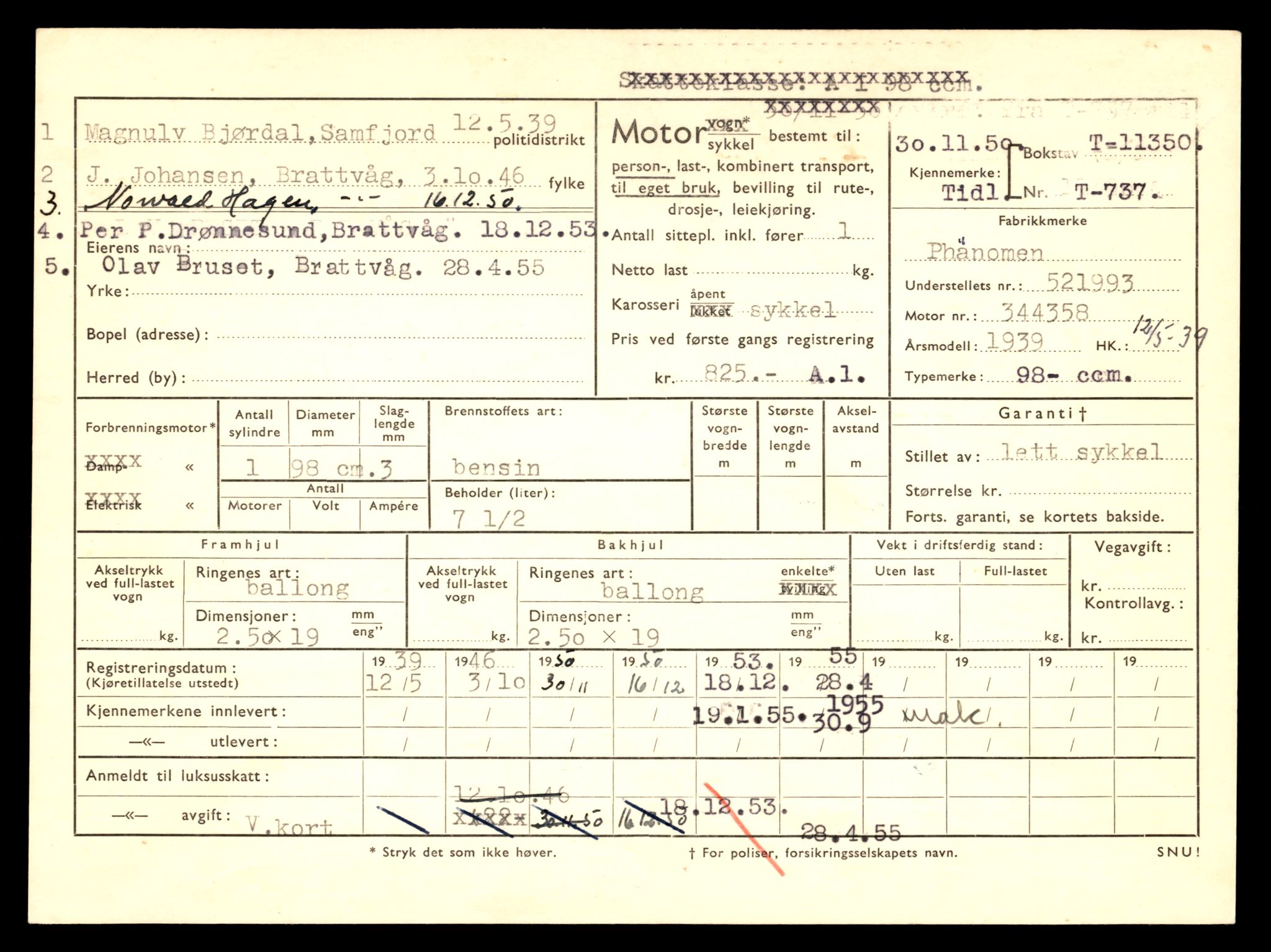 Møre og Romsdal vegkontor - Ålesund trafikkstasjon, SAT/A-4099/F/Fe/L0028: Registreringskort for kjøretøy T 11290 - T 11429, 1927-1998, p. 1253