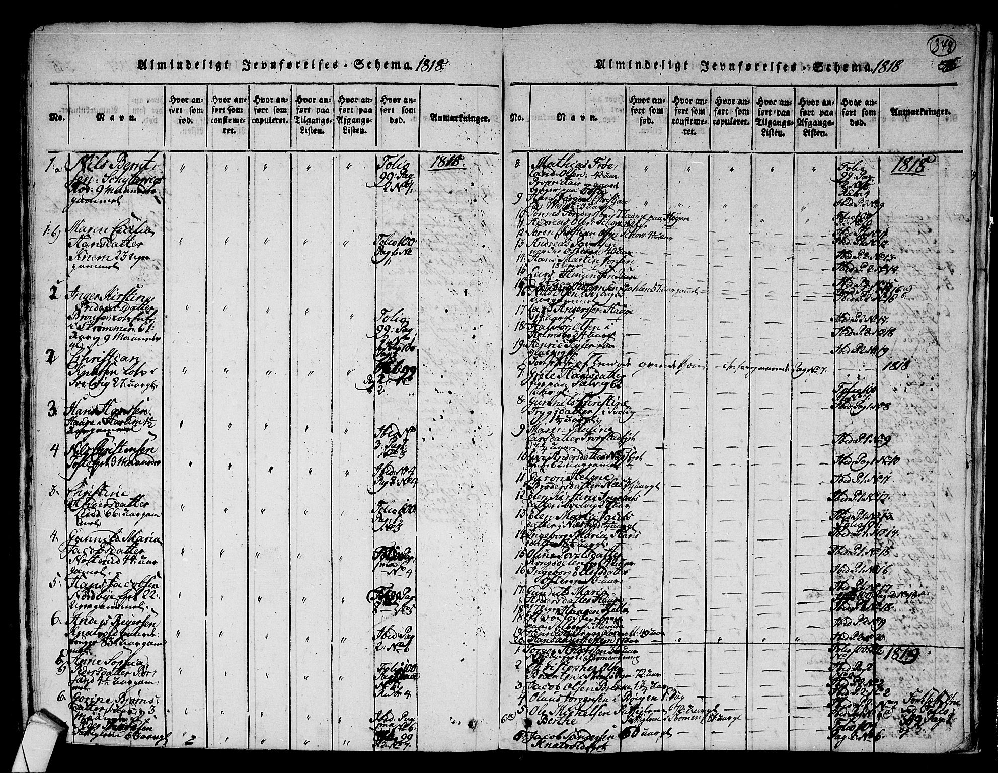 Hurum kirkebøker, AV/SAKO-A-229/F/Fa/L0009: Parish register (official) no. 9, 1816-1826, p. 348