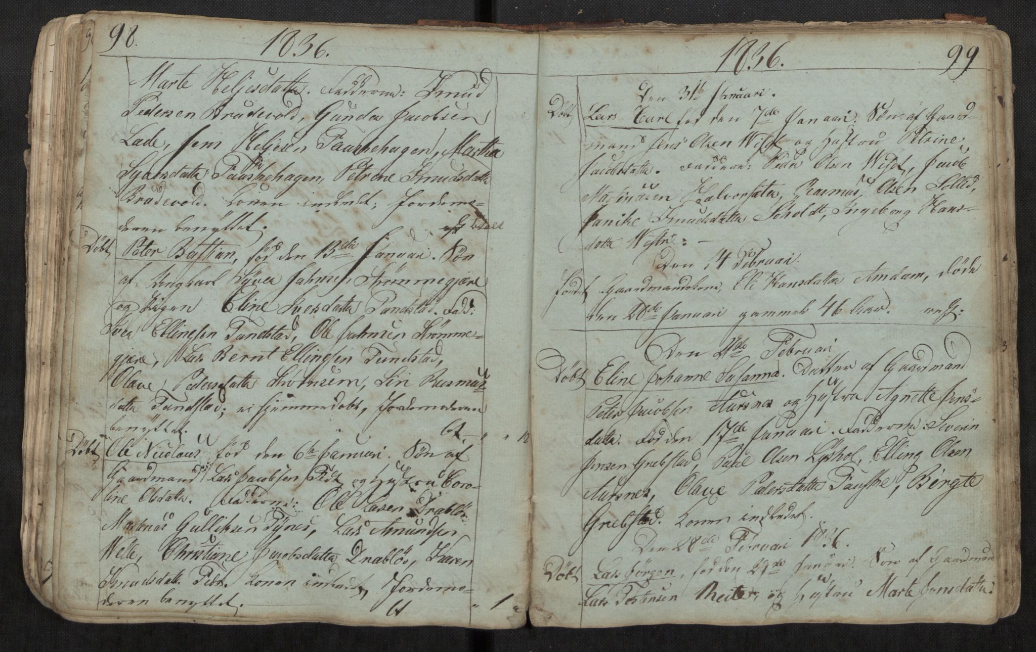 Ministerialprotokoller, klokkerbøker og fødselsregistre - Møre og Romsdal, AV/SAT-A-1454/522/L0331: Parish register (copy) no. 522C10, 1831-1841, p. 98-99