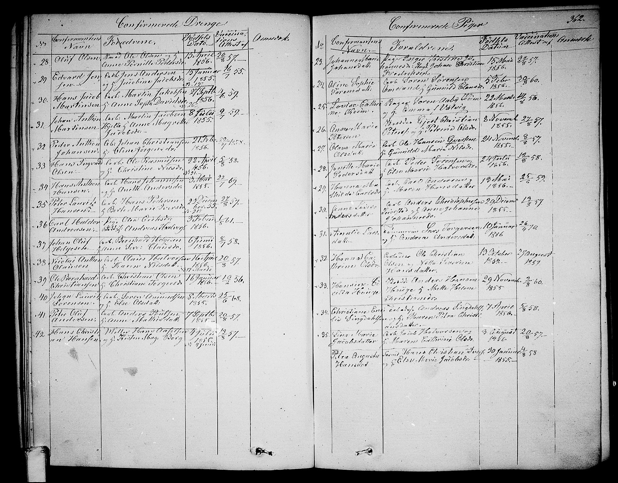Larvik kirkebøker, SAKO/A-352/G/Ga/L0003b: Parish register (copy) no. I 3B, 1830-1870, p. 362