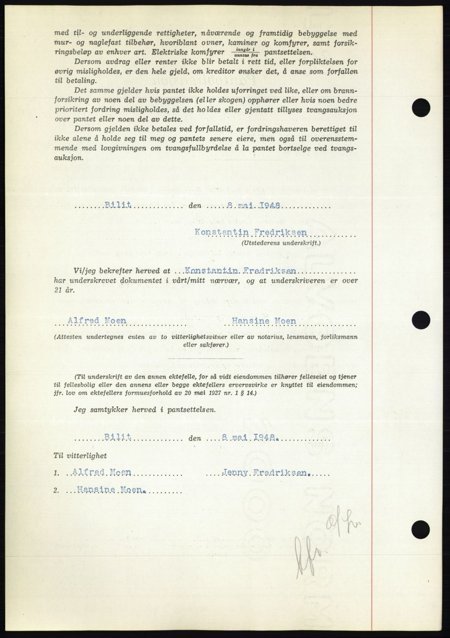 Nedenes sorenskriveri, AV/SAK-1221-0006/G/Gb/Gbb/L0005: Mortgage book no. B5, 1948-1948, Diary no: : 719/1948