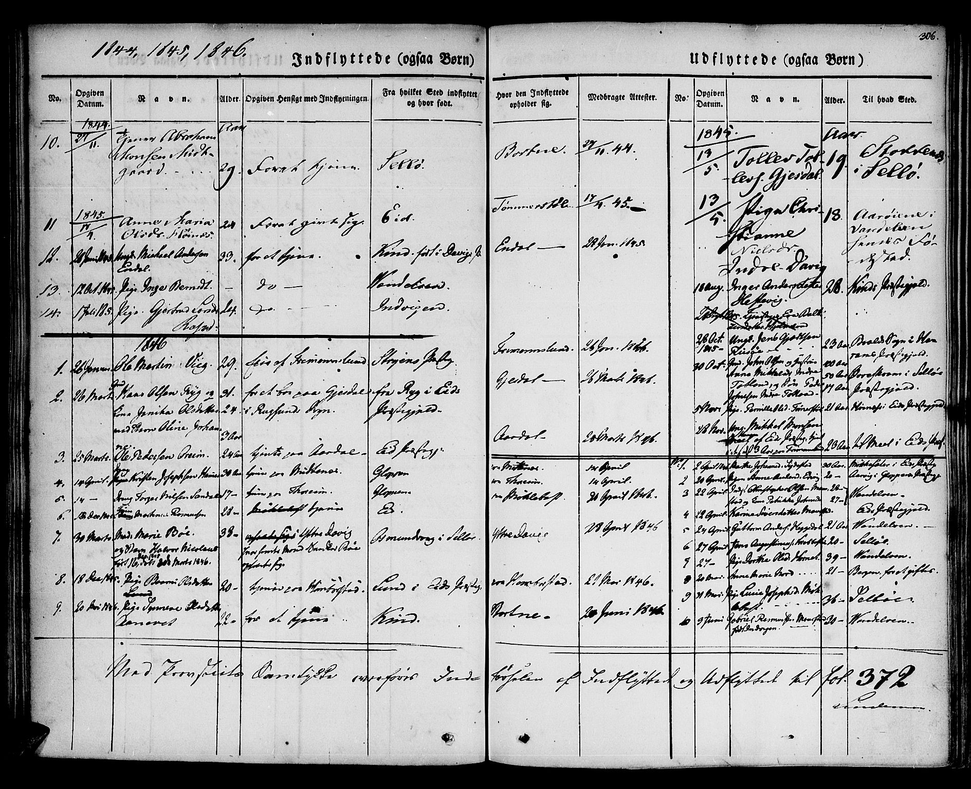 Davik sokneprestembete, AV/SAB-A-79701/H/Haa/Haaa/L0004: Parish register (official) no. A 4, 1830-1849, p. 306