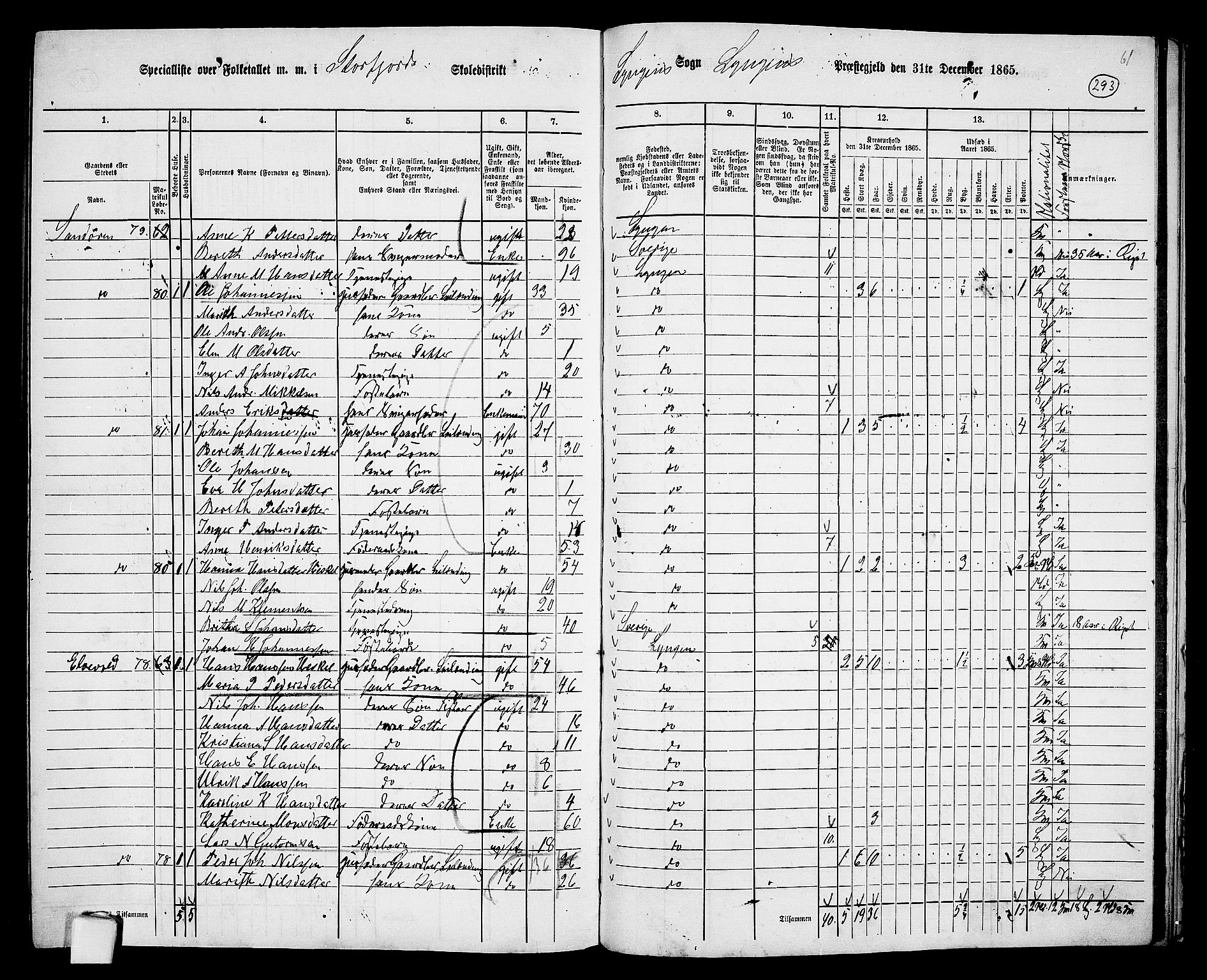 RA, 1865 census for Lyngen, 1865, p. 121