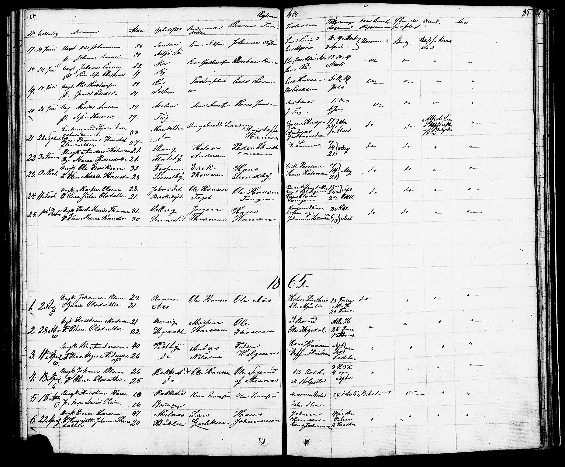 Enebakk prestekontor Kirkebøker, SAO/A-10171c/F/Fa/L0012: Parish register (official) no. I 12, 1832-1882, p. 85