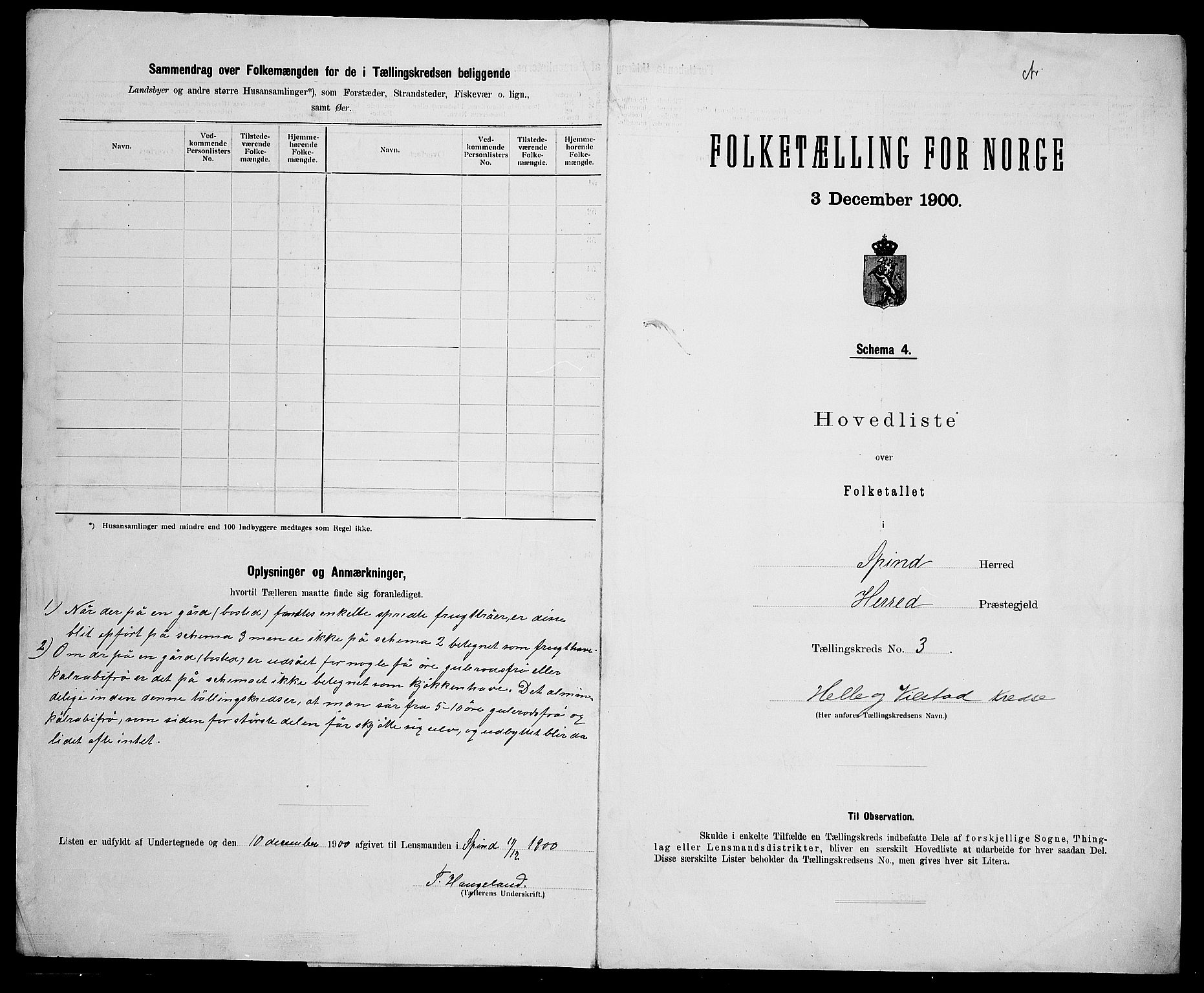 SAK, 1900 census for Spind, 1900, p. 14