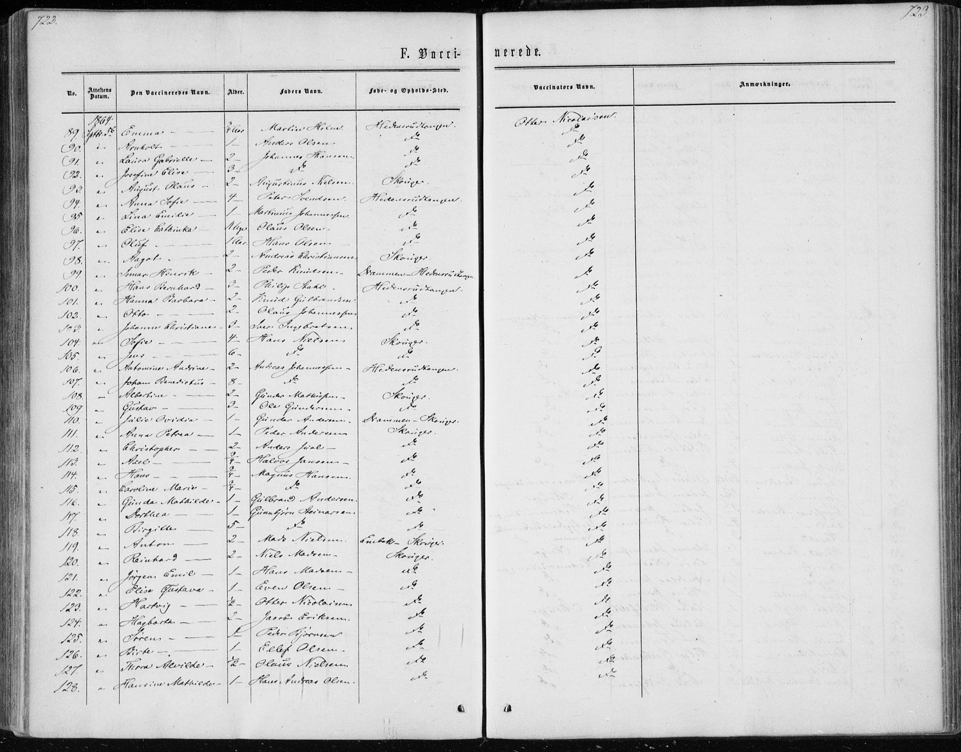 Skoger kirkebøker, AV/SAKO-A-59/F/Fa/L0004: Parish register (official) no. I 4, 1862-1872, p. 722-723