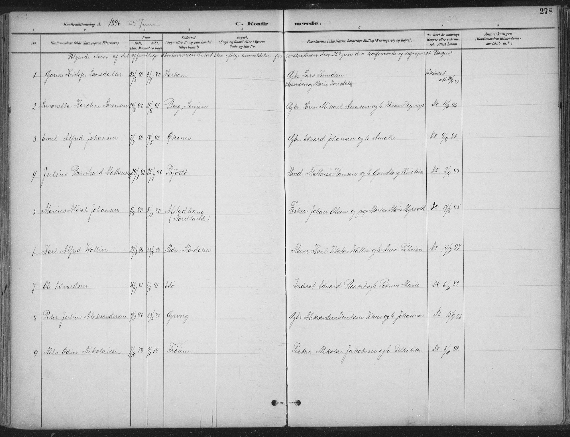 Ministerialprotokoller, klokkerbøker og fødselsregistre - Sør-Trøndelag, AV/SAT-A-1456/601/L0062: Parish register (official) no. 601A30, 1891-1911, p. 278