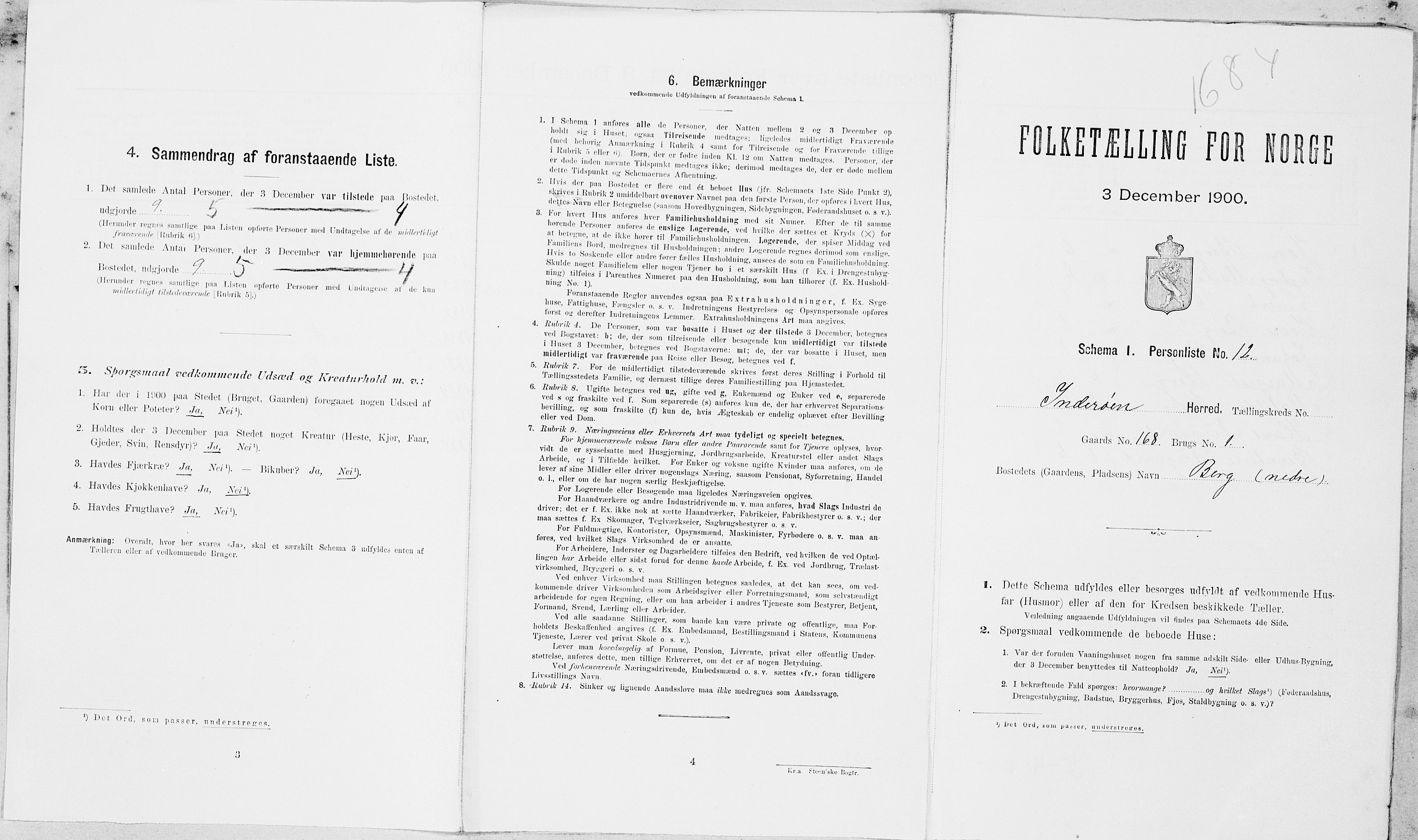 SAT, 1900 census for Inderøy, 1900, p. 306