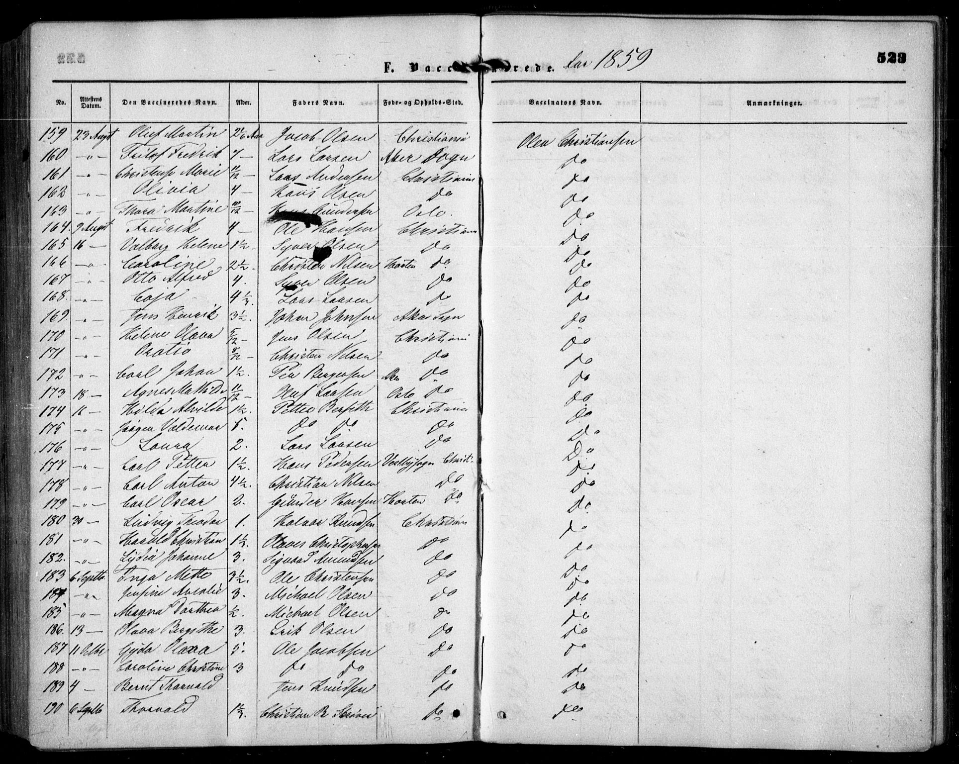 Grønland prestekontor Kirkebøker, AV/SAO-A-10848/F/Fa/L0001: Parish register (official) no. 1, 1859-1861, p. 523