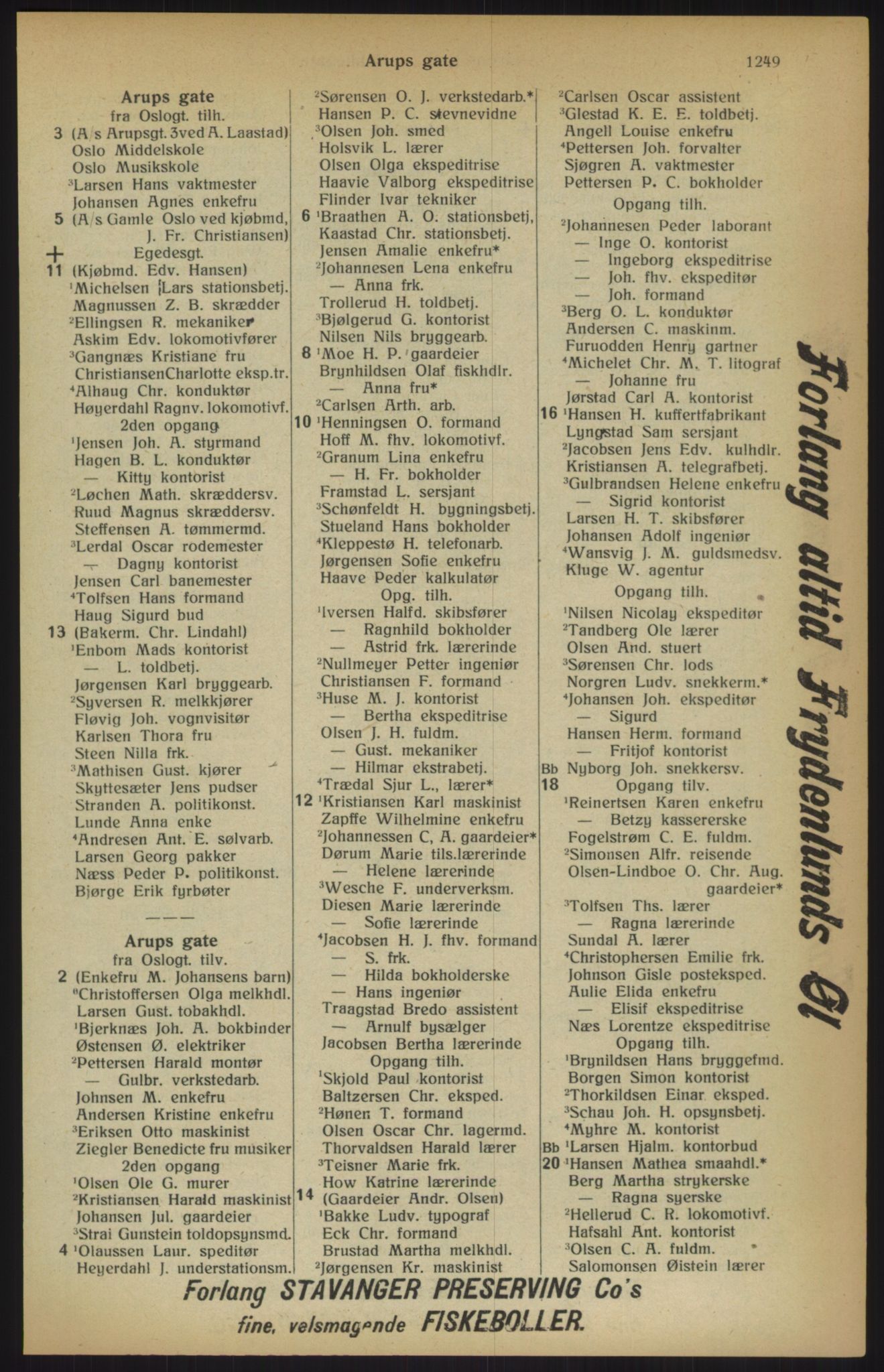 Kristiania/Oslo adressebok, PUBL/-, 1915, p. 1249