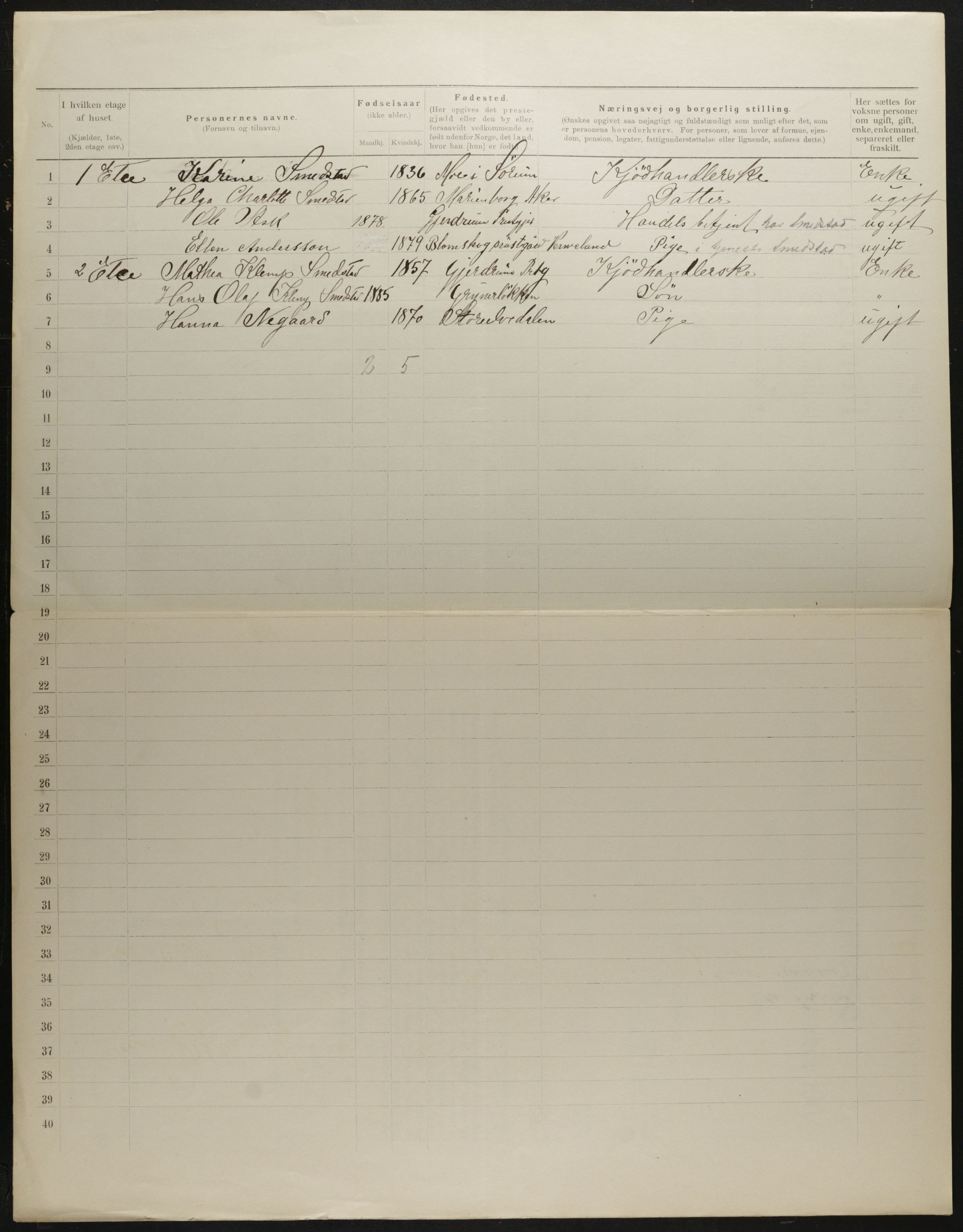 OBA, Municipal Census 1901 for Kristiania, 1901, p. 2782