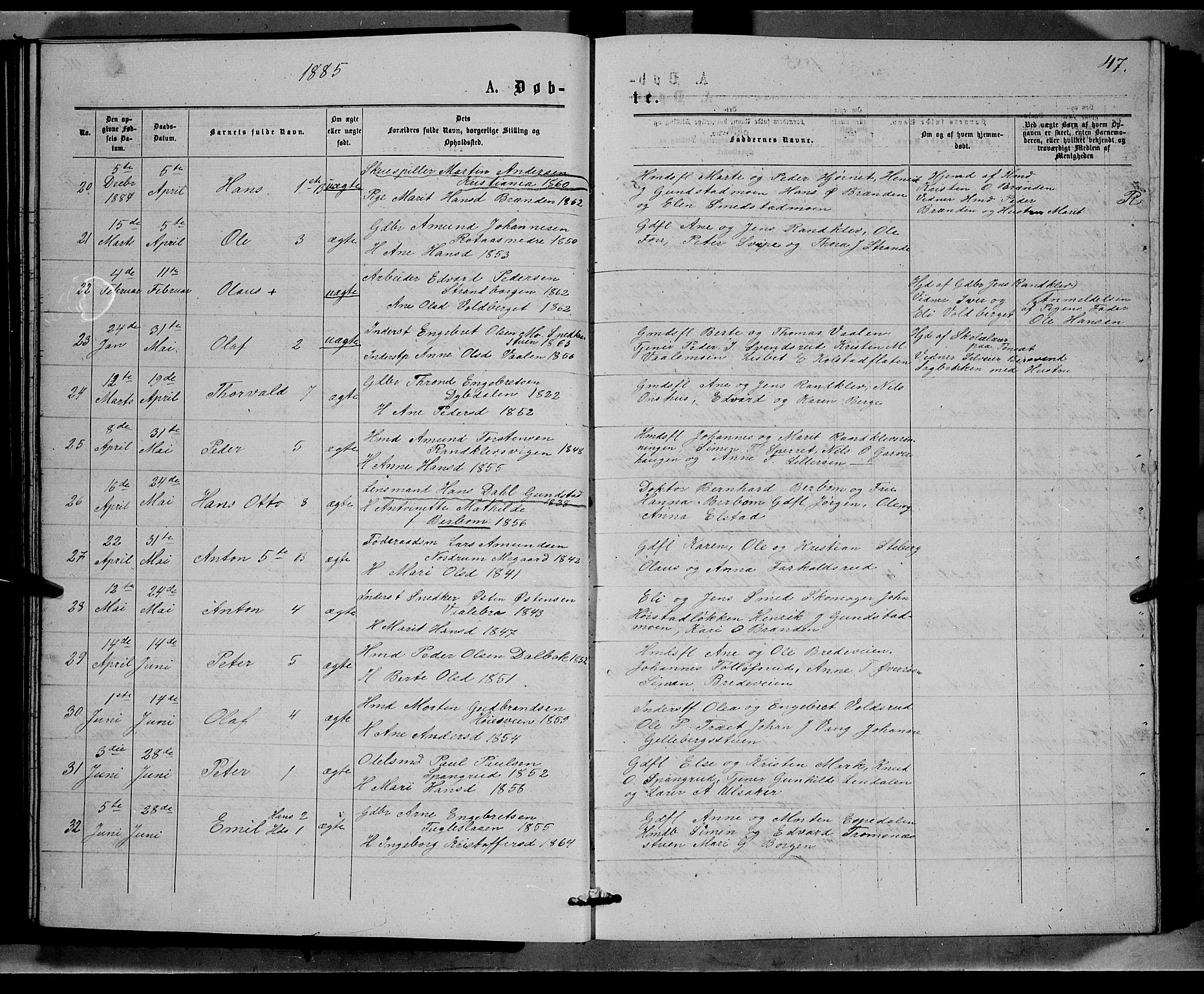 Ringebu prestekontor, AV/SAH-PREST-082/H/Ha/Hab/L0006: Parish register (copy) no. 6, 1880-1898, p. 47