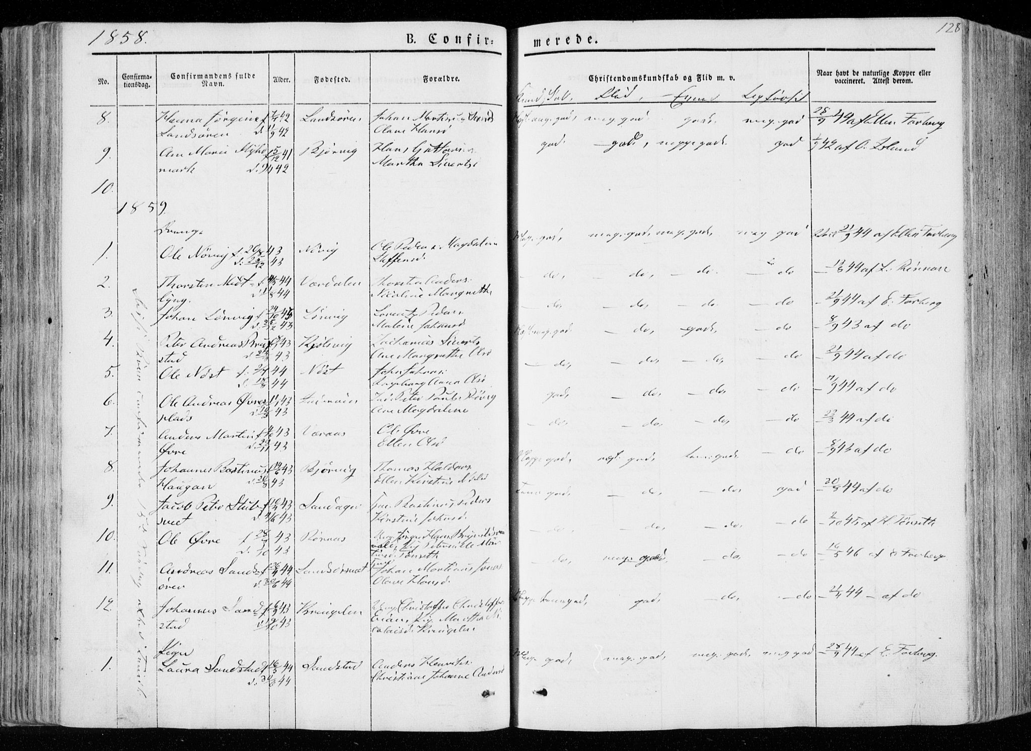 Ministerialprotokoller, klokkerbøker og fødselsregistre - Nord-Trøndelag, SAT/A-1458/722/L0218: Parish register (official) no. 722A05, 1843-1868, p. 128