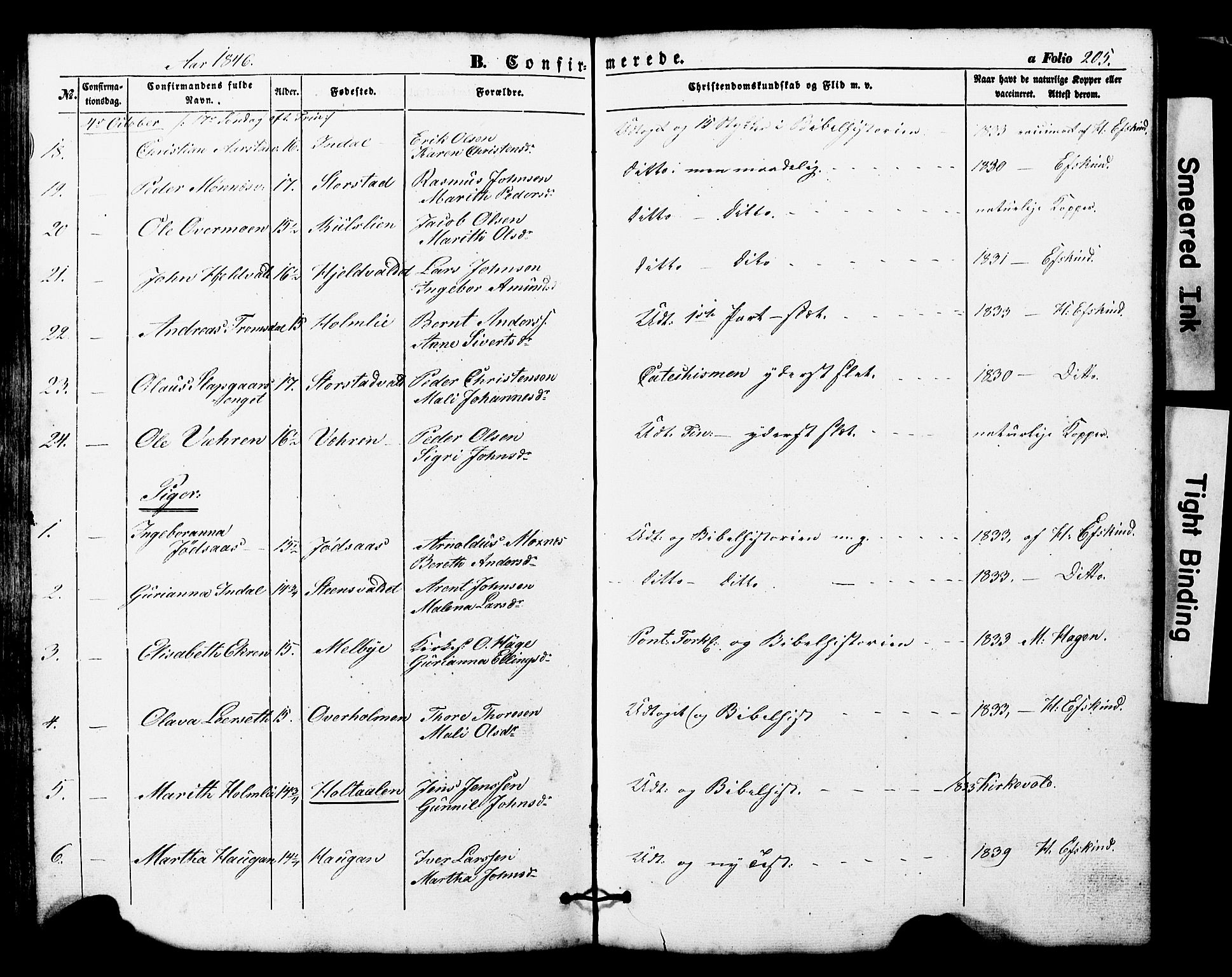 Ministerialprotokoller, klokkerbøker og fødselsregistre - Nord-Trøndelag, SAT/A-1458/724/L0268: Parish register (copy) no. 724C04, 1846-1878, p. 205