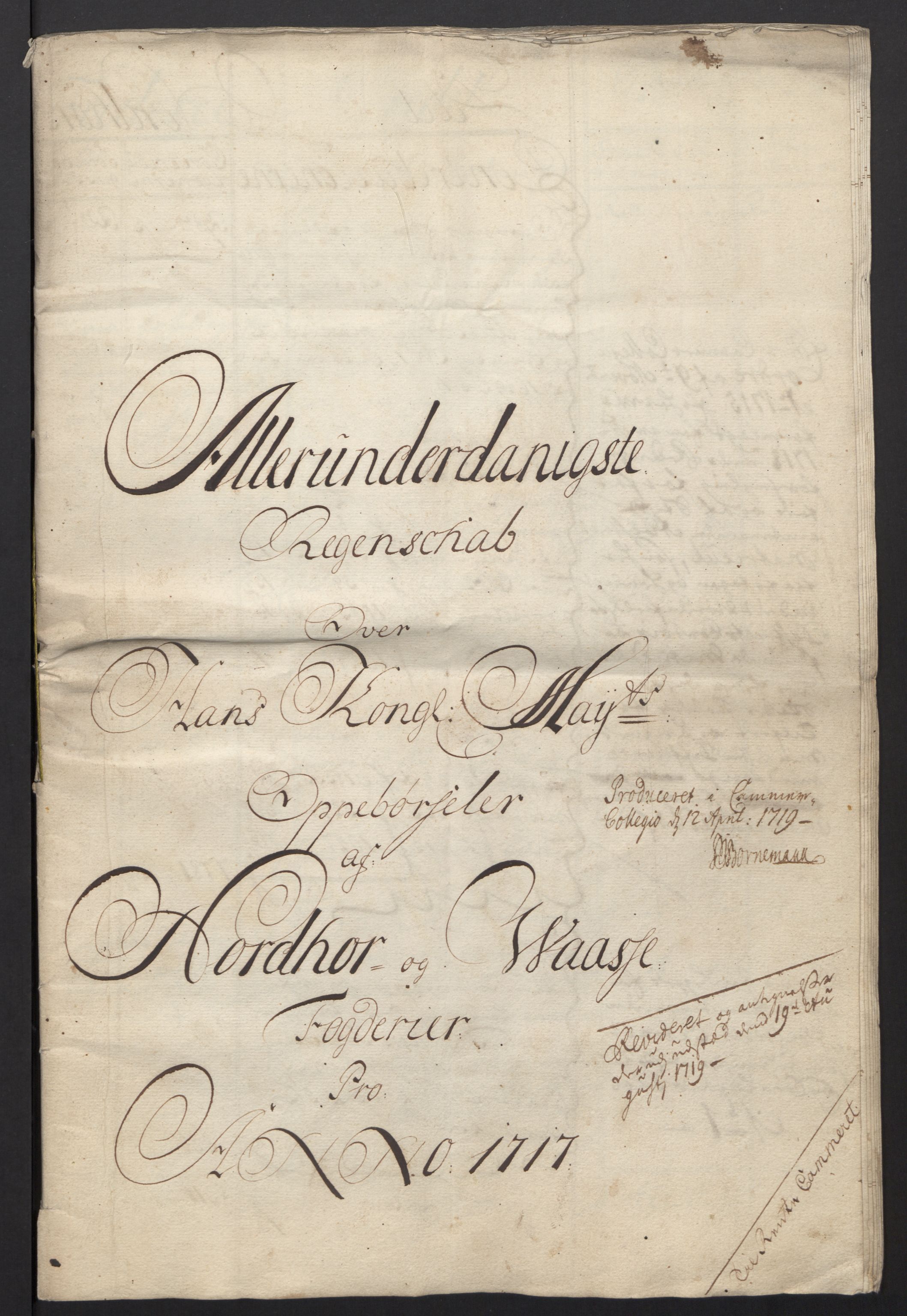 Rentekammeret inntil 1814, Reviderte regnskaper, Fogderegnskap, AV/RA-EA-4092/R51/L3201: Fogderegnskap Nordhordland og Voss, 1717, p. 6