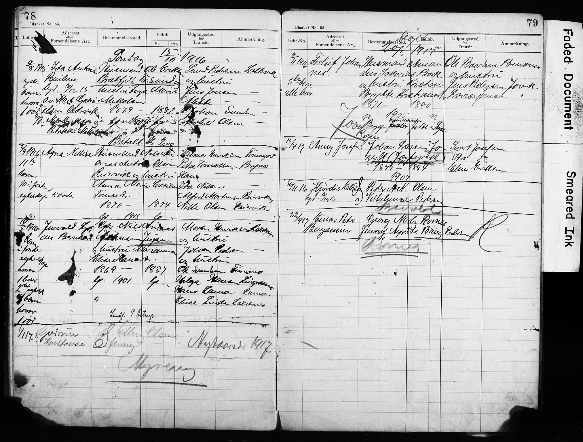 Lyngen sokneprestembete, AV/SATØ-S-1289/H/Ha/L0052/0002: Baptism register no. 52.2, 1915-1928, p. 78-79