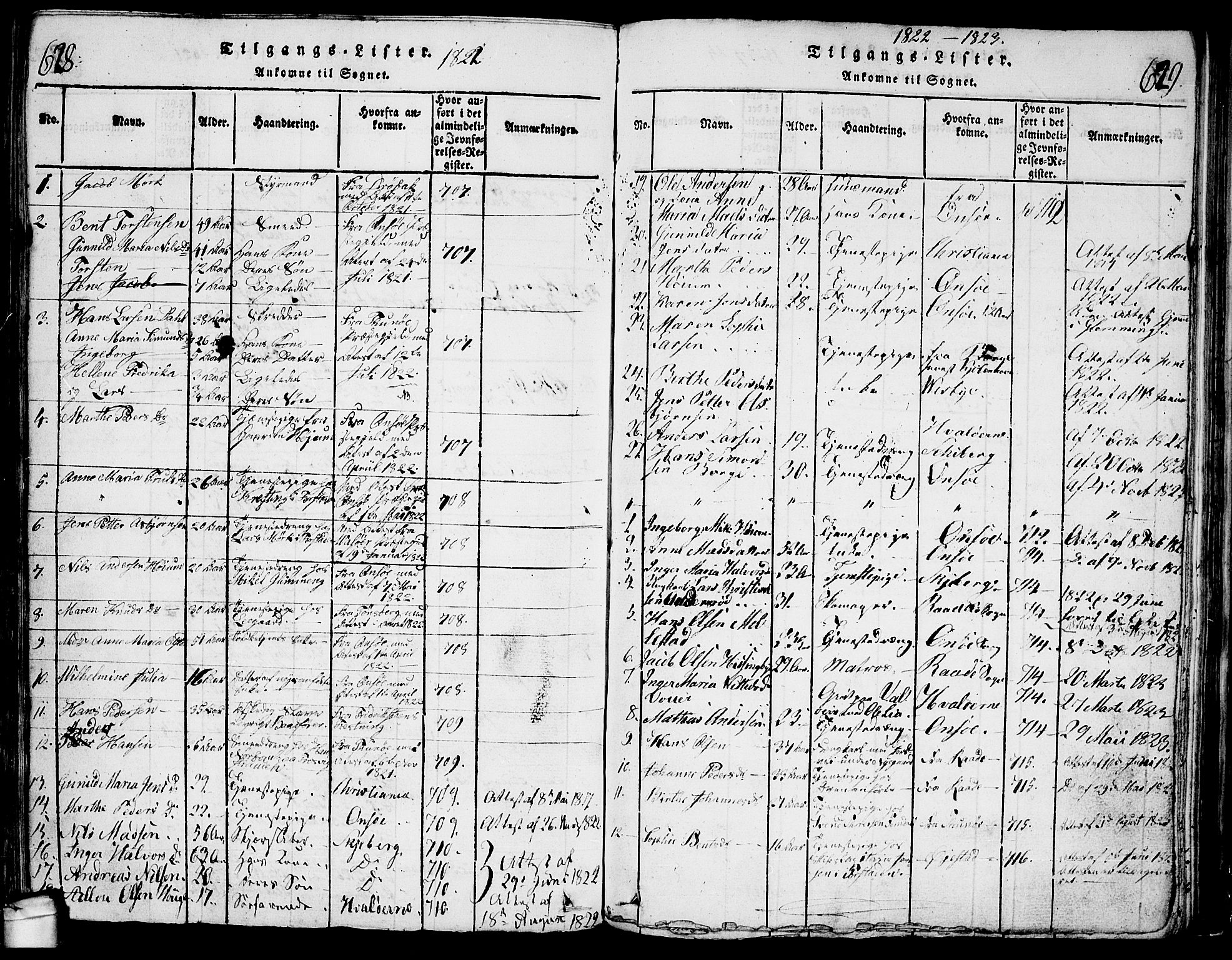 Glemmen prestekontor Kirkebøker, AV/SAO-A-10908/G/Ga/L0001: Parish register (copy) no. 1, 1816-1838, p. 628-629