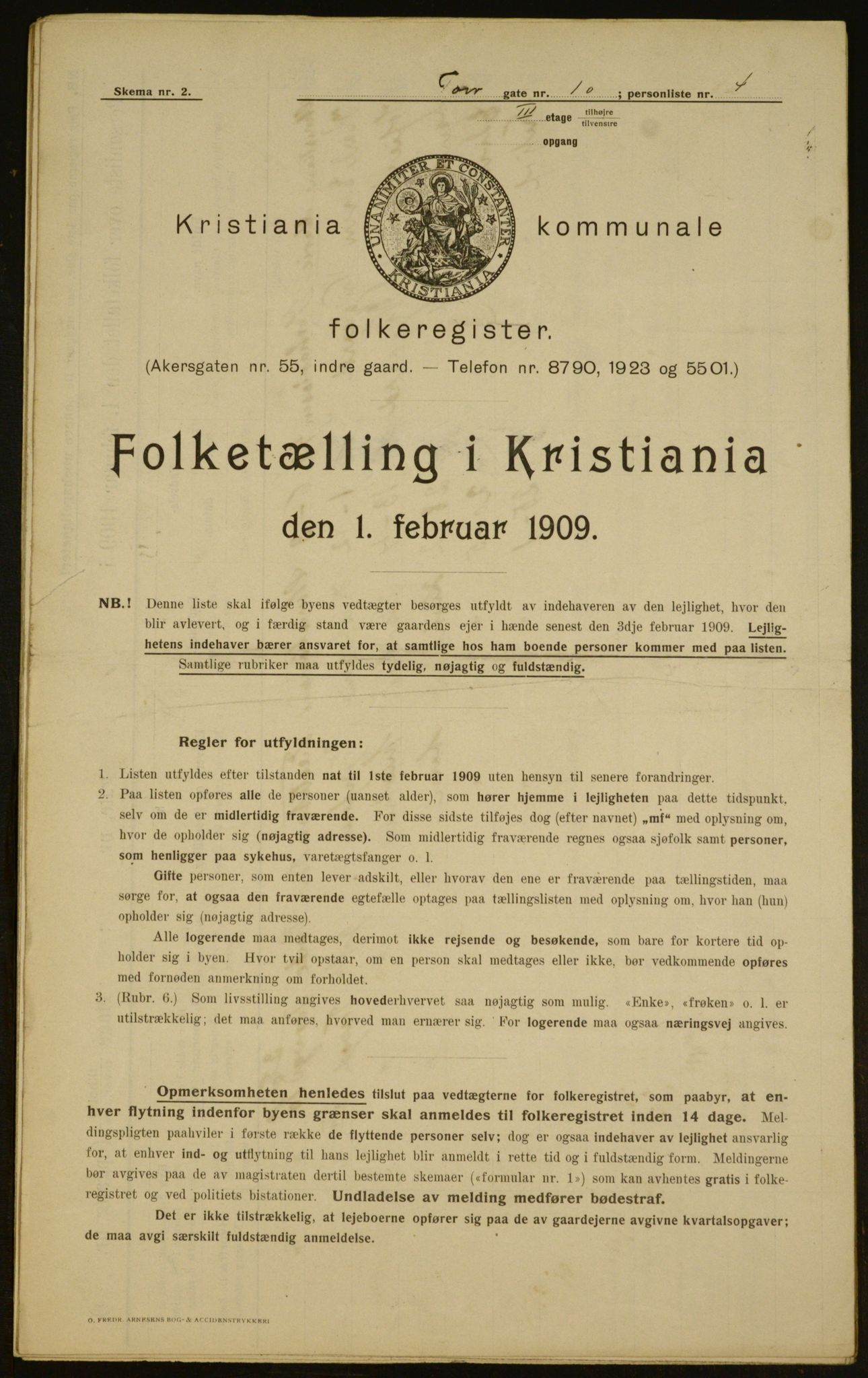 OBA, Municipal Census 1909 for Kristiania, 1909, p. 103366