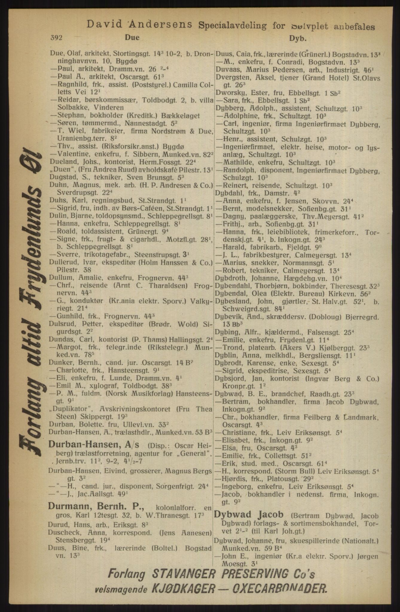 Kristiania/Oslo adressebok, PUBL/-, 1914, p. 392