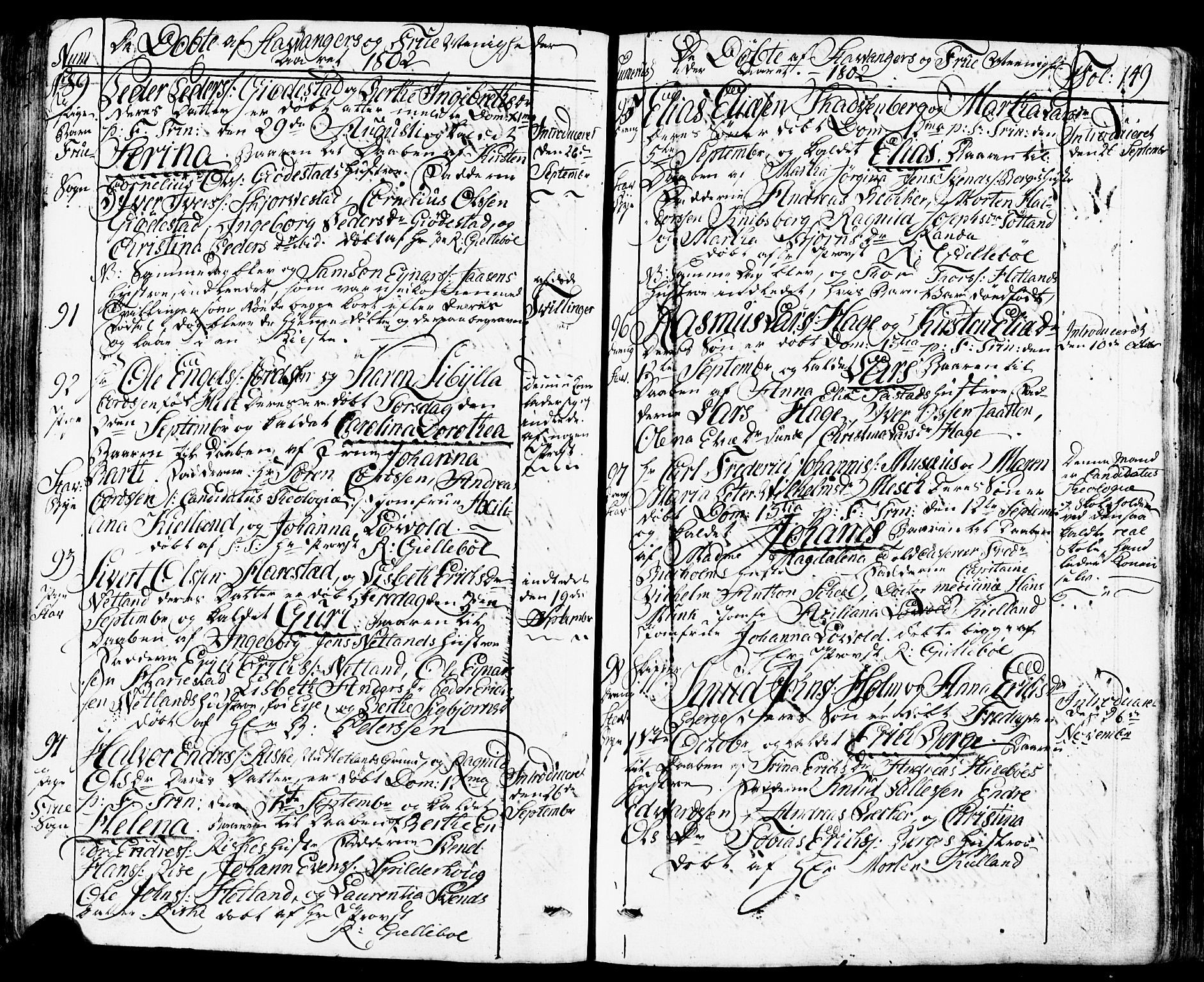 Domkirken sokneprestkontor, SAST/A-101812/001/30/30BB/L0007: Parish register (copy) no. B 7, 1791-1813, p. 149