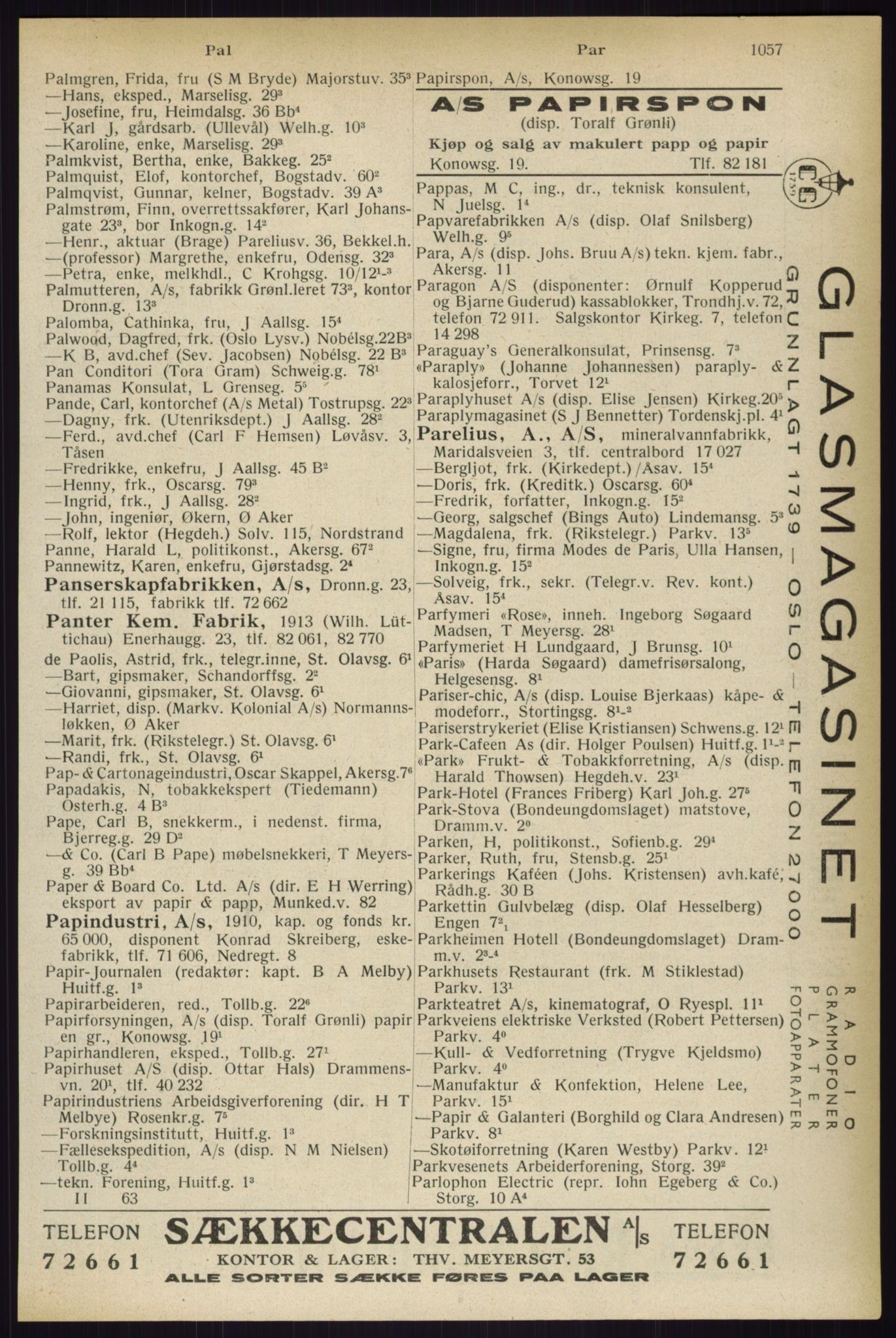 Kristiania/Oslo adressebok, PUBL/-, 1933, p. 1057