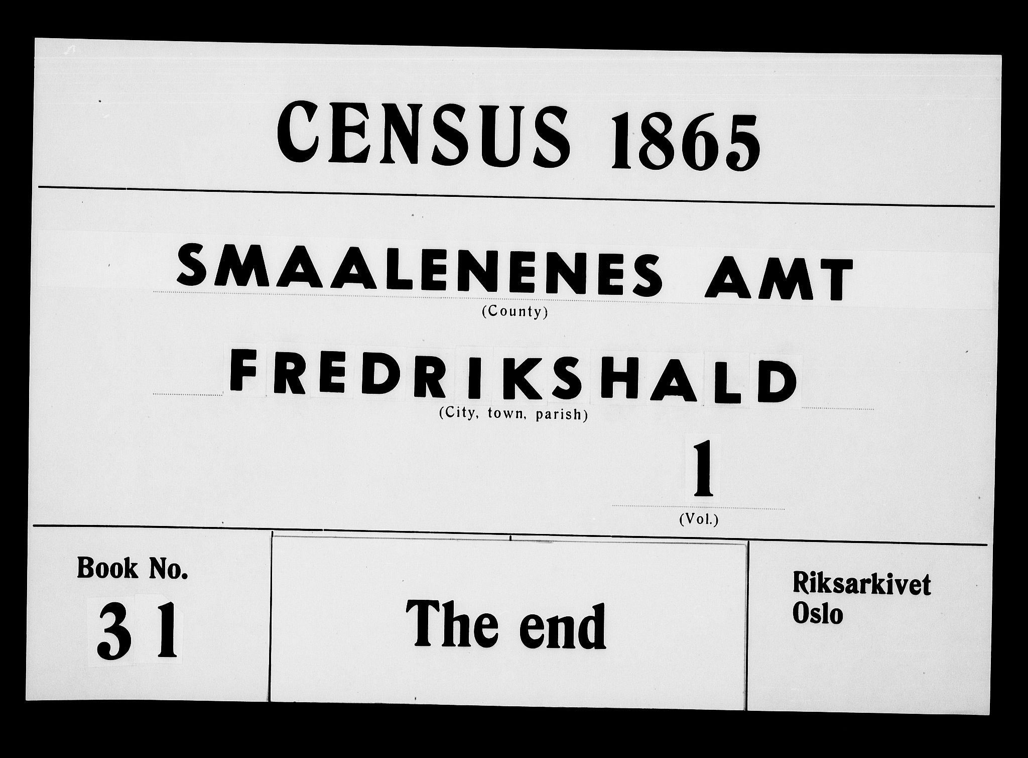 RA, 1865 census for Fredrikshald, 1865, p. 414