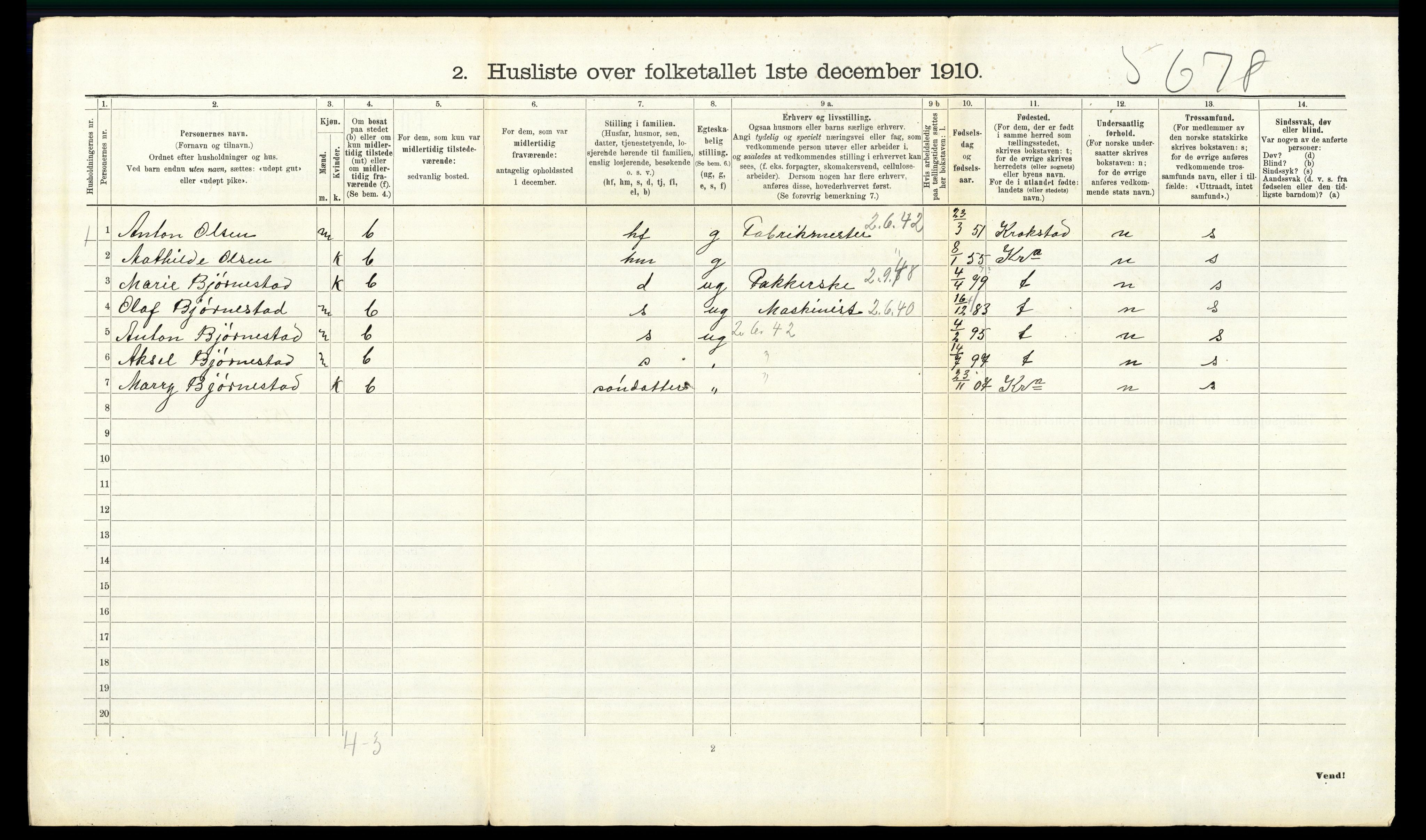 RA, 1910 census for Aker, 1910, p. 4648