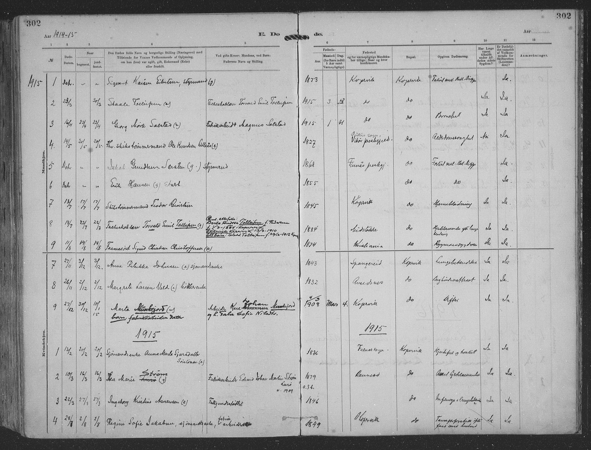 Kopervik sokneprestkontor, SAST/A-101850/H/Ha/Haa/L0001: Parish register (official) no. A 1, 1880-1919, p. 302