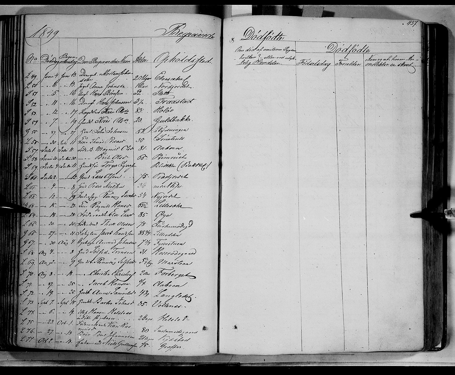 Lom prestekontor, AV/SAH-PREST-070/K/L0006: Parish register (official) no. 6B, 1837-1863, p. 457