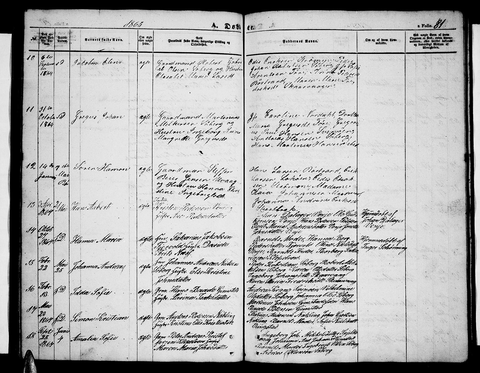 Ministerialprotokoller, klokkerbøker og fødselsregistre - Nordland, AV/SAT-A-1459/891/L1313: Parish register (copy) no. 891C02, 1856-1870, p. 81