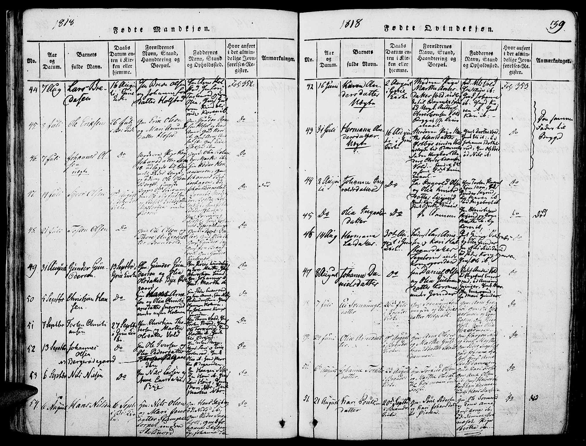 Grue prestekontor, AV/SAH-PREST-036/H/Ha/Haa/L0006: Parish register (official) no. 6, 1814-1830, p. 39