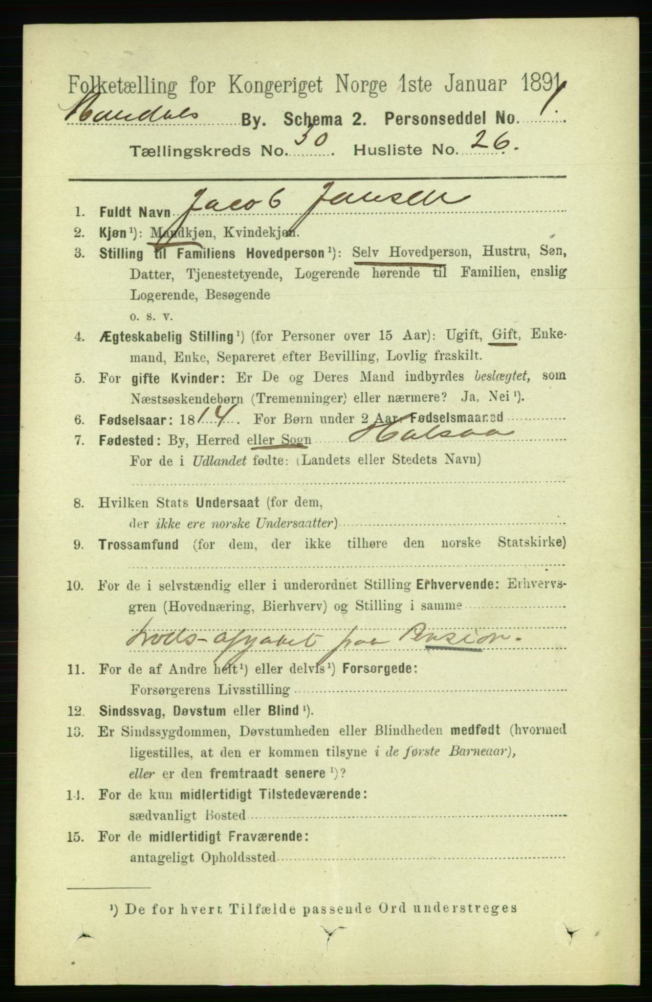 RA, 1891 census for 1002 Mandal, 1891, p. 5371