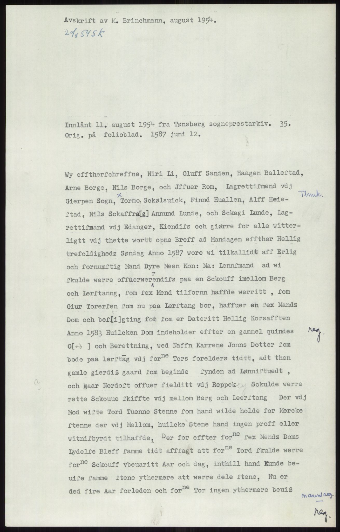 Samlinger til kildeutgivelse, Diplomavskriftsamlingen, AV/RA-EA-4053/H/Ha, p. 1063